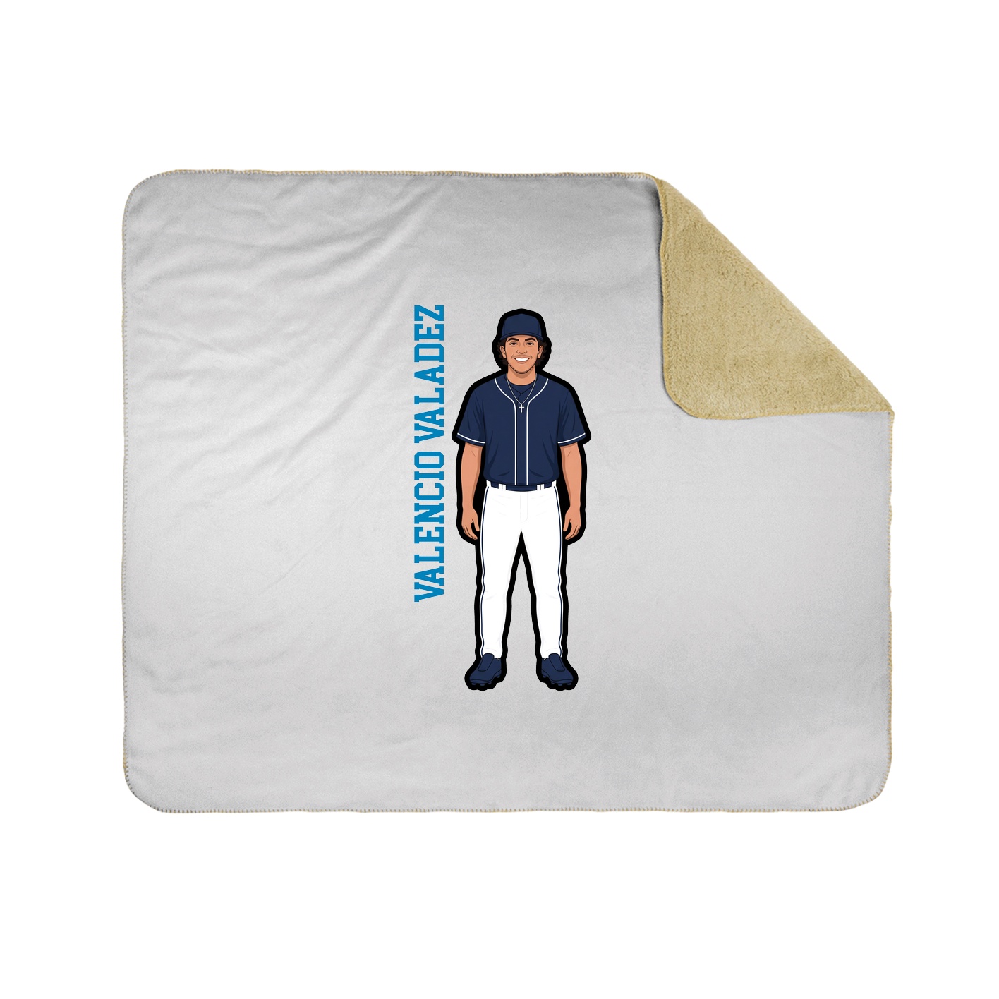 Throw Blanket — Name Vertical in White
