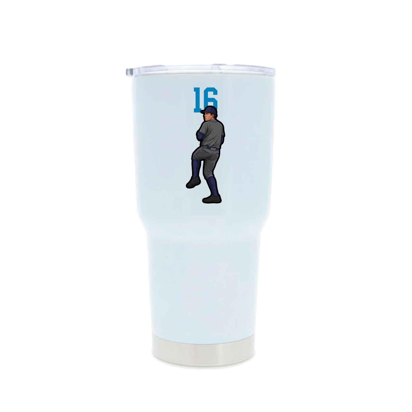 30oz Stainless Steel Tumbler — Number Top in White