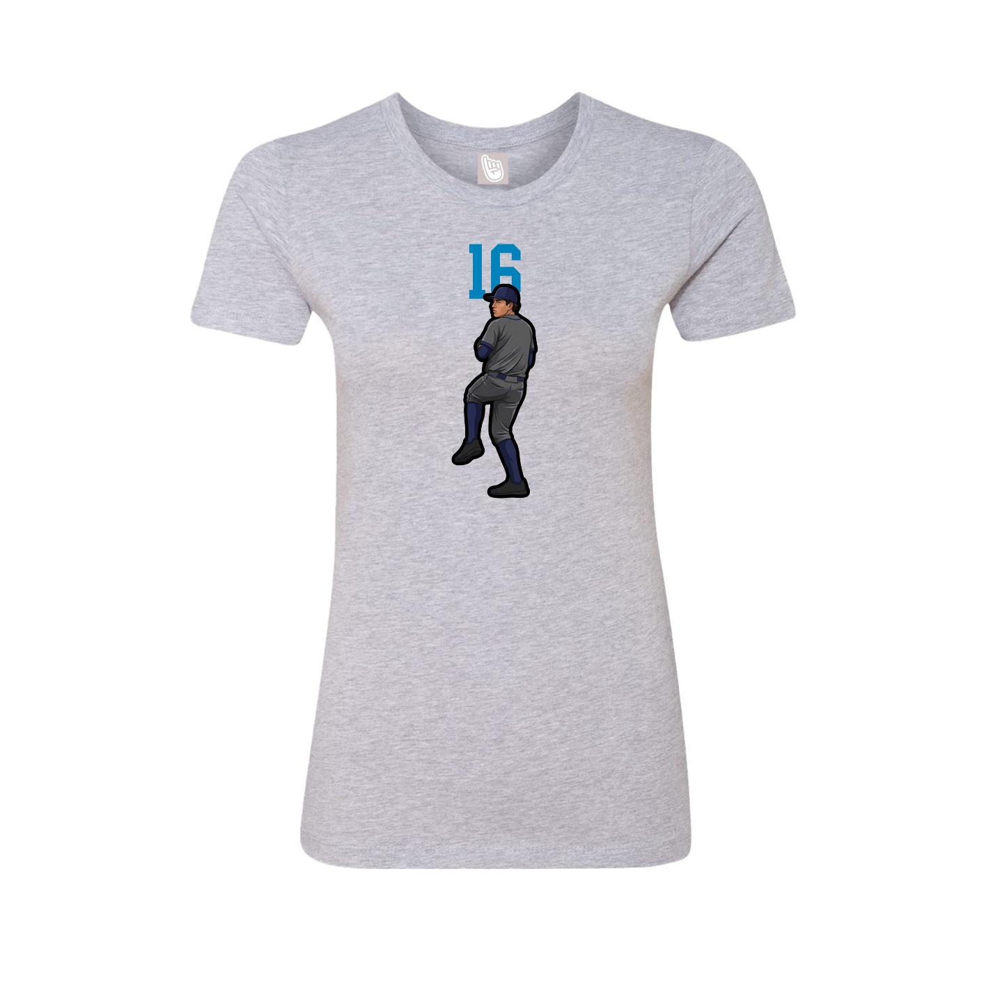 Fitted Women's Tee — Number Top in Grey