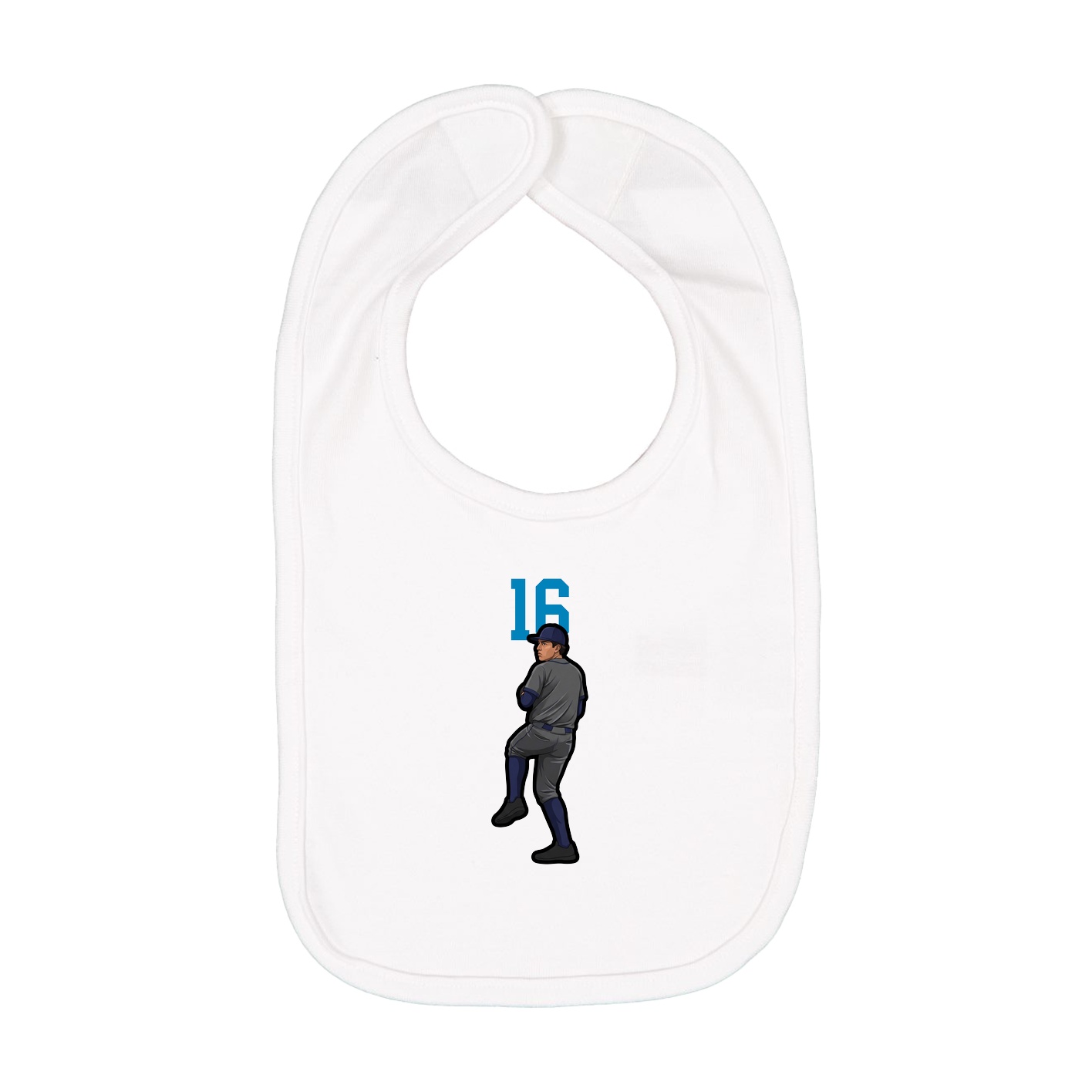 Infant Bib — Number Top in White