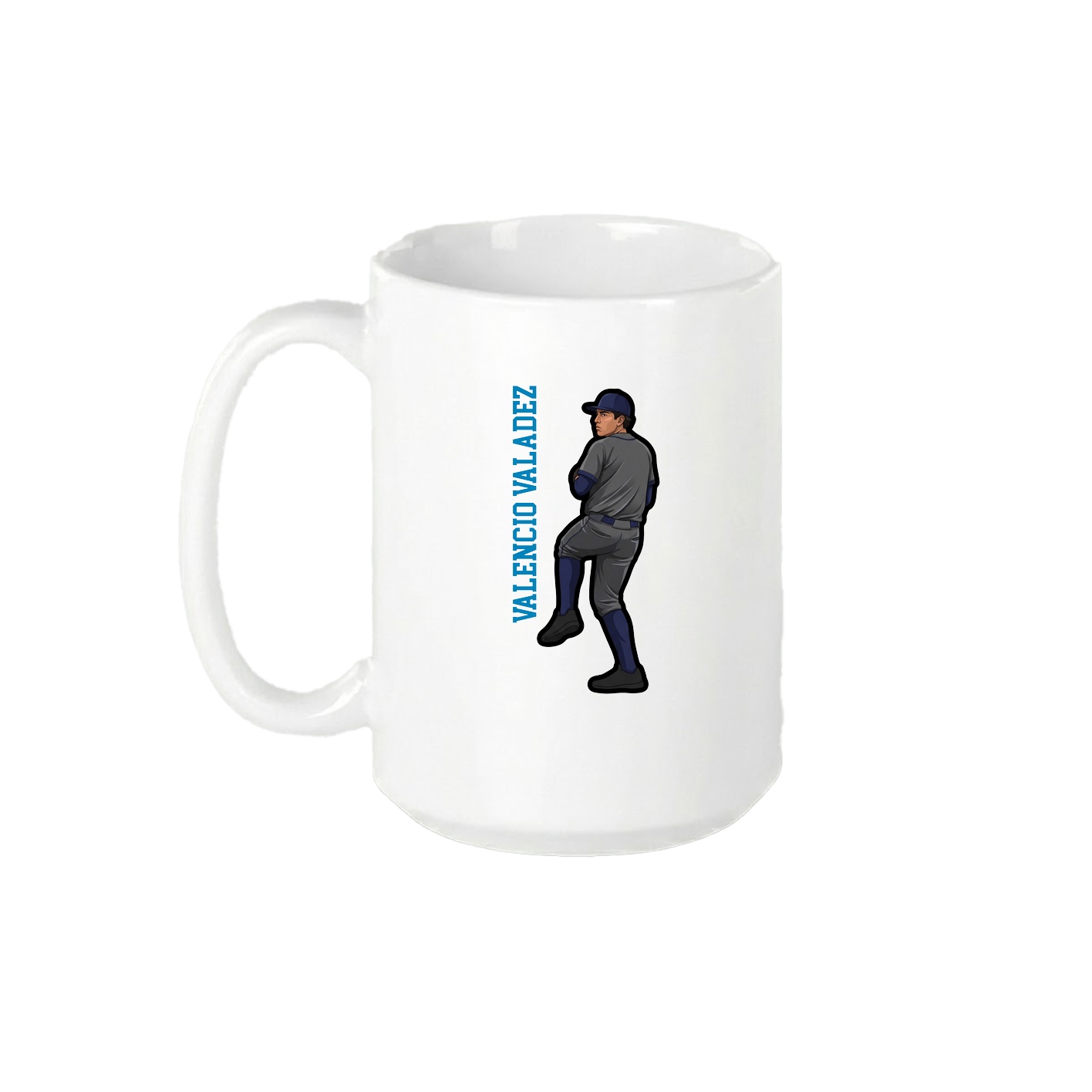 15oz Coffee Mug — Name Vertical in White