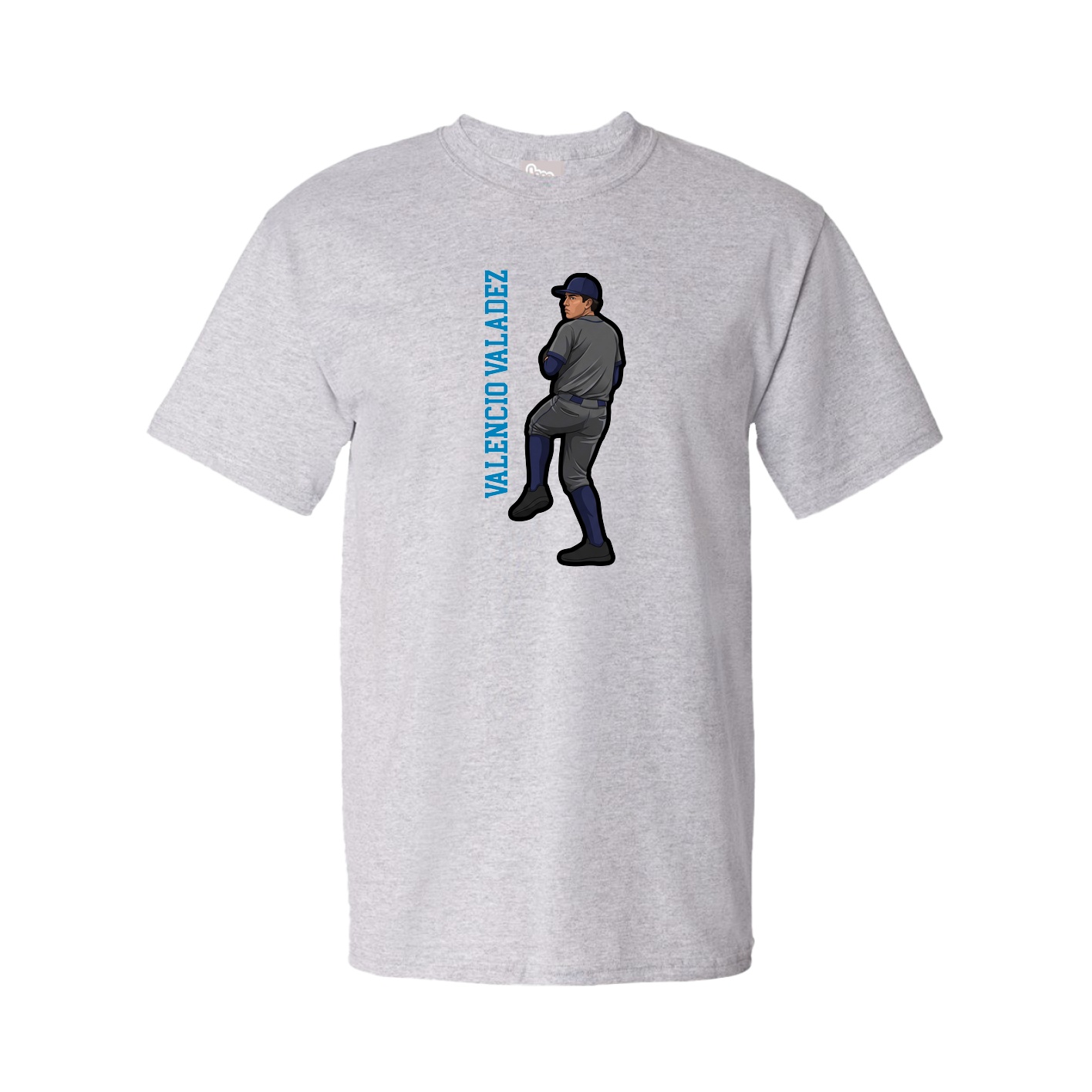 Tee — Name Vertical in Grey