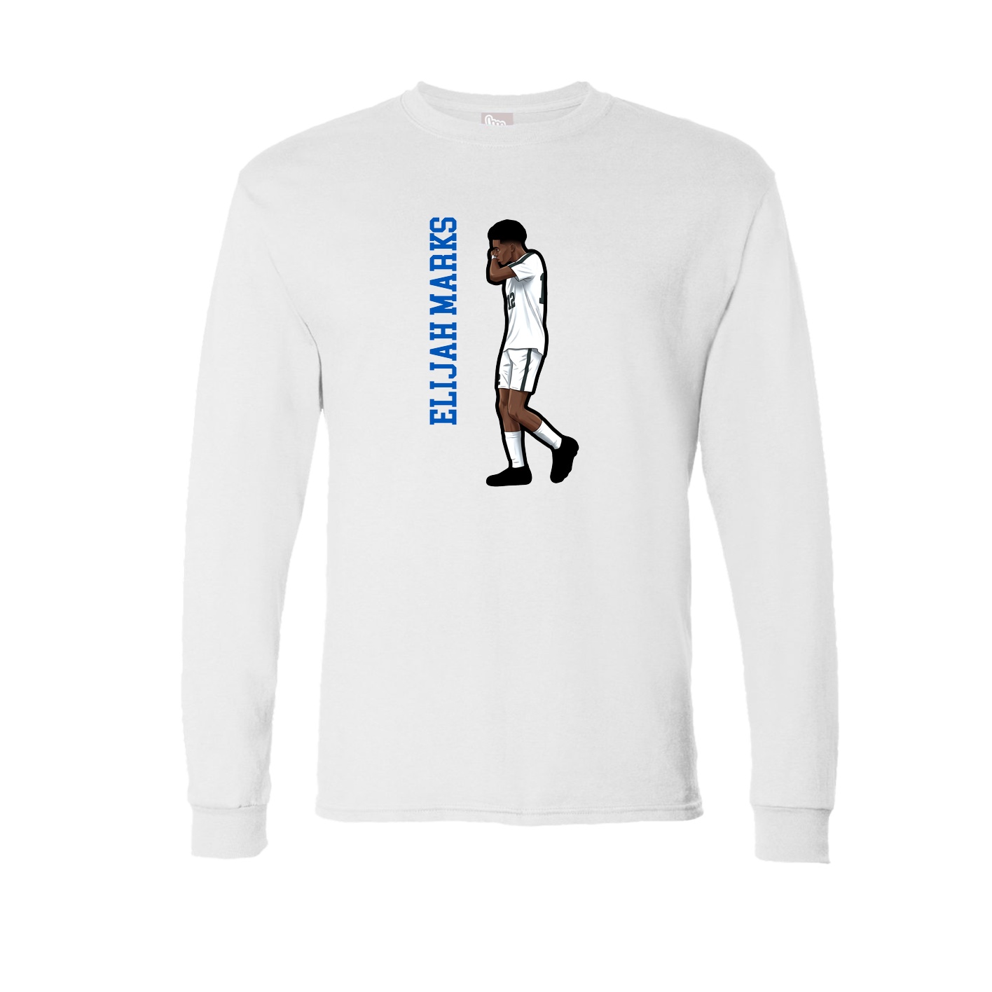 Long Sleeve Tee — Name Vertical in White