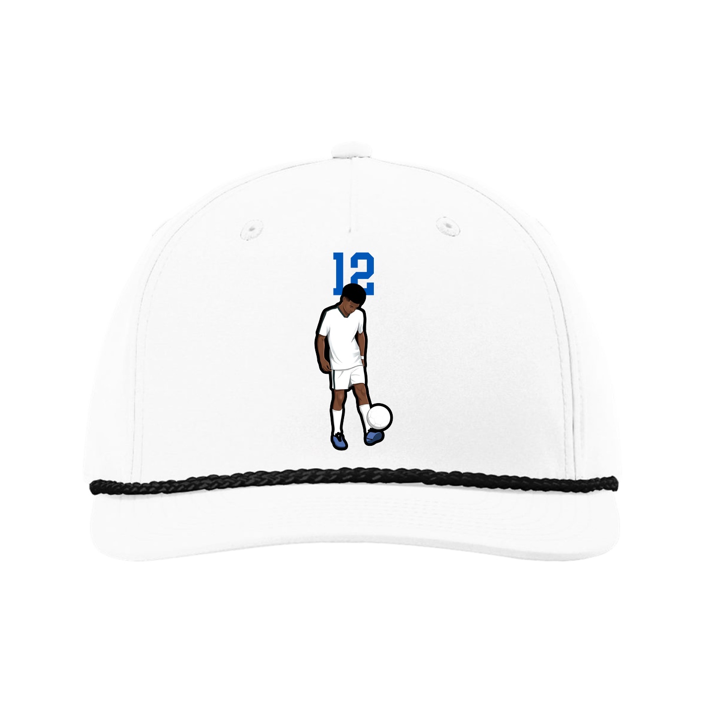 Five-Panel Classic Rope Cap — Number Top in White