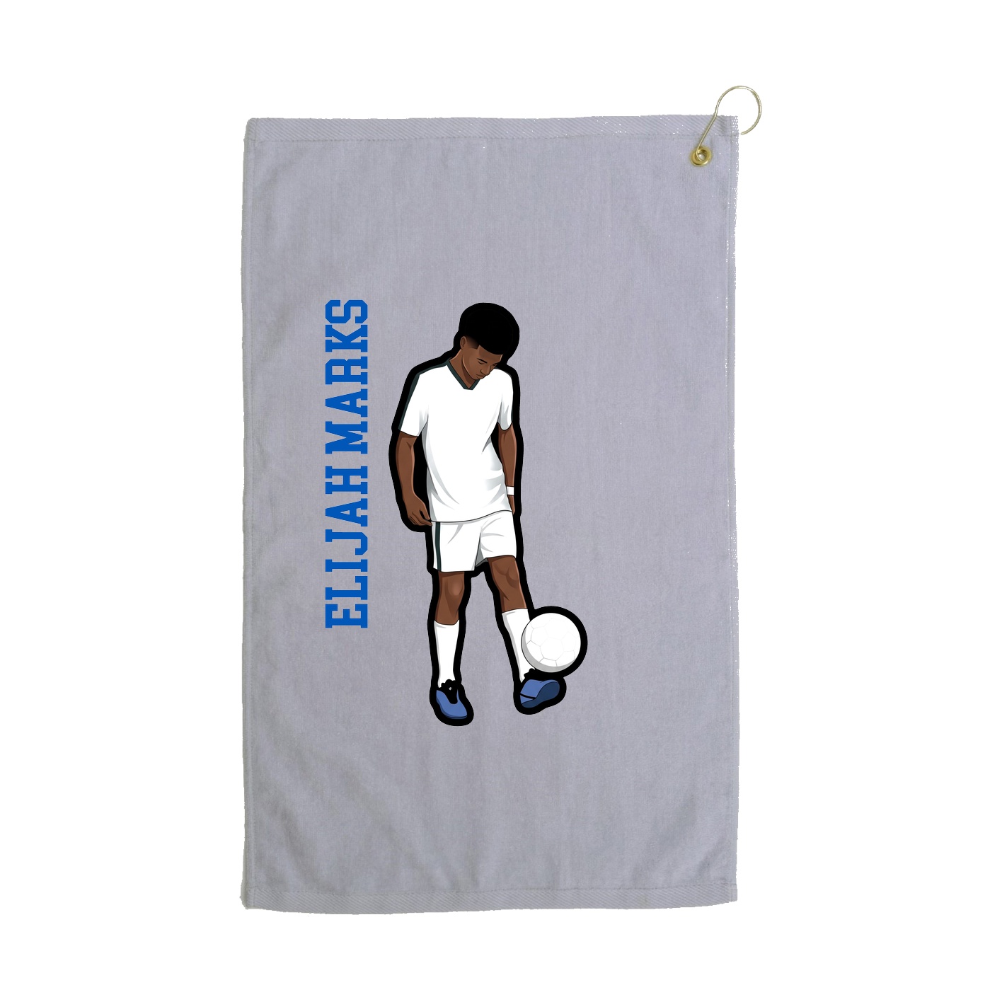Golf Towel — Name Vertical in Grey