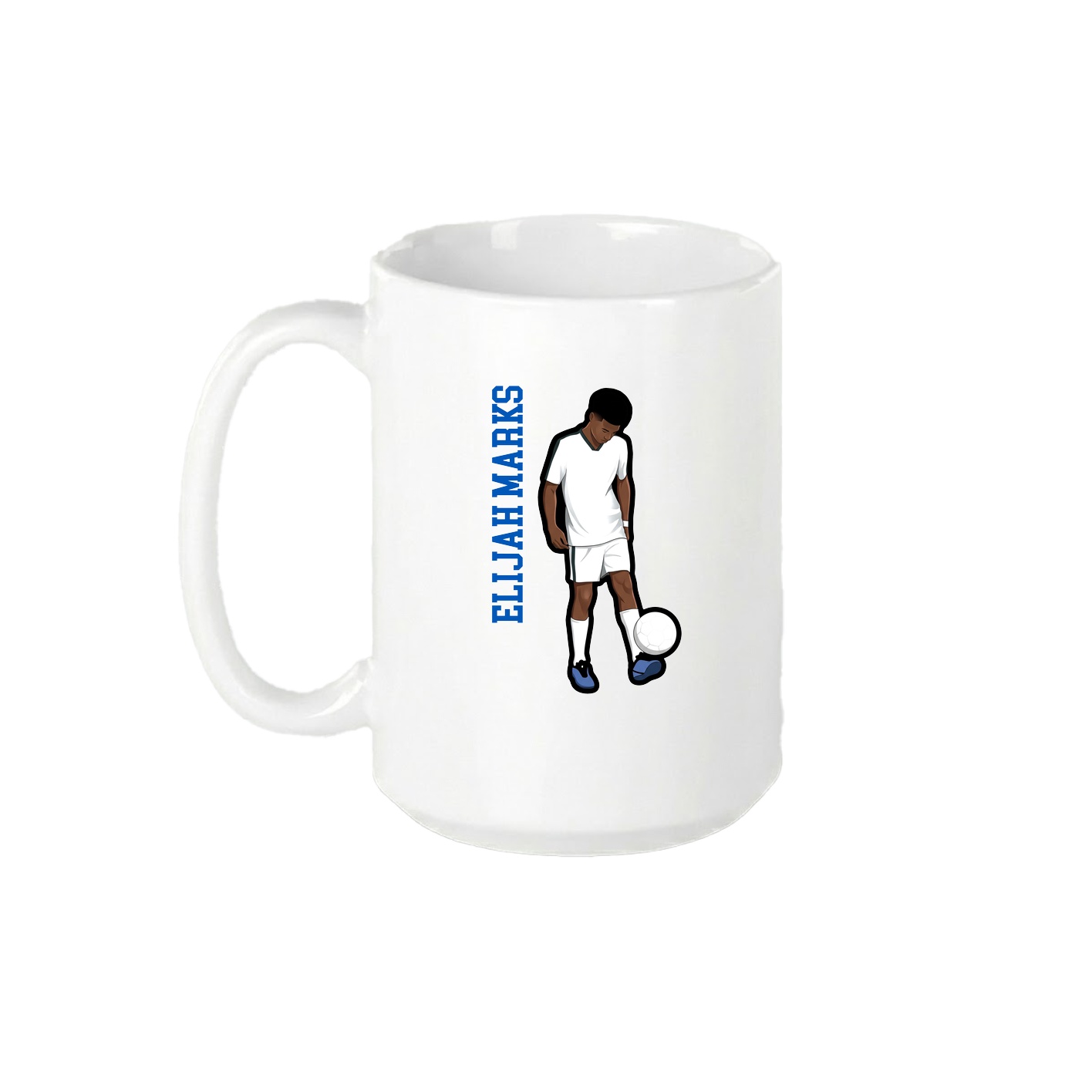 15oz Coffee Mug — Name Vertical in White