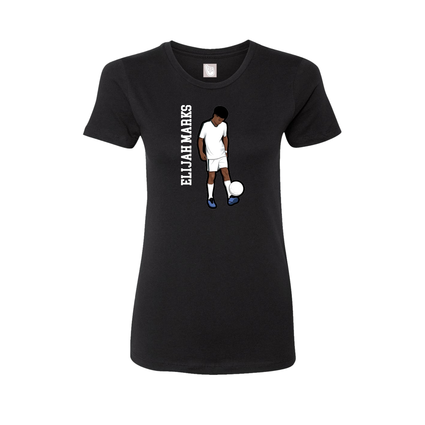 Fitted Women's Tee — Name Vertical in Black