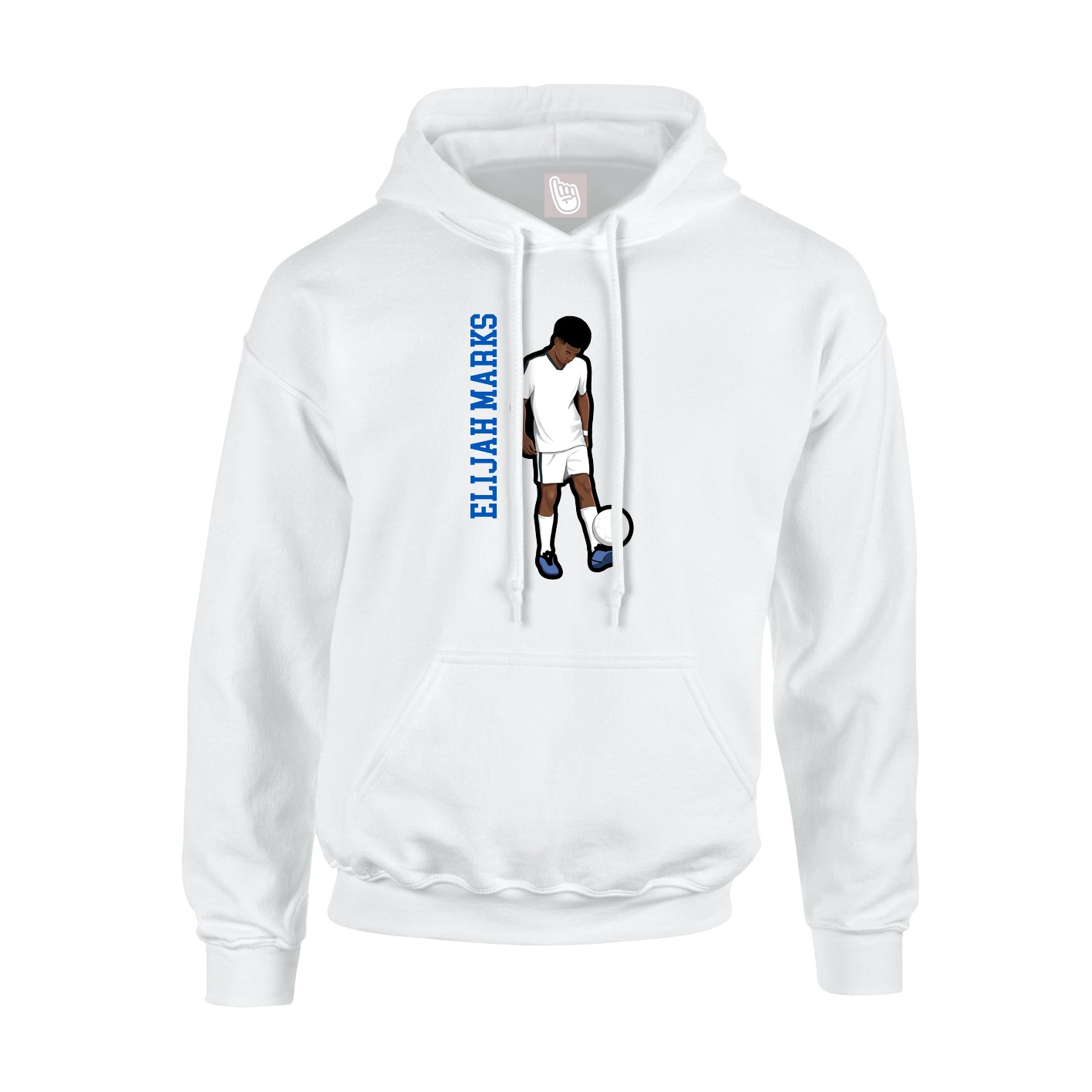 Youth Hoodie — Name Vertical in White
