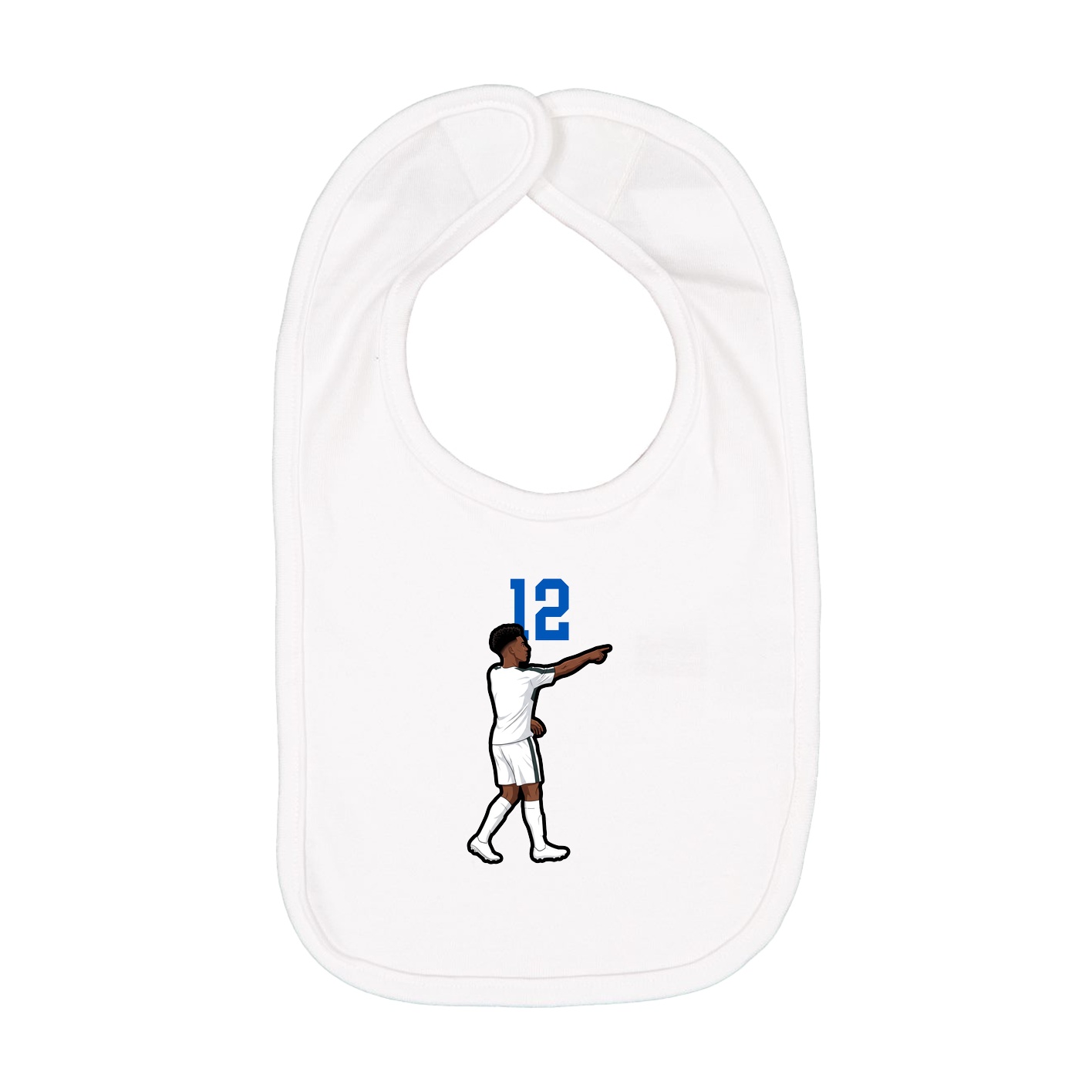 Infant Bib — Number Top in White