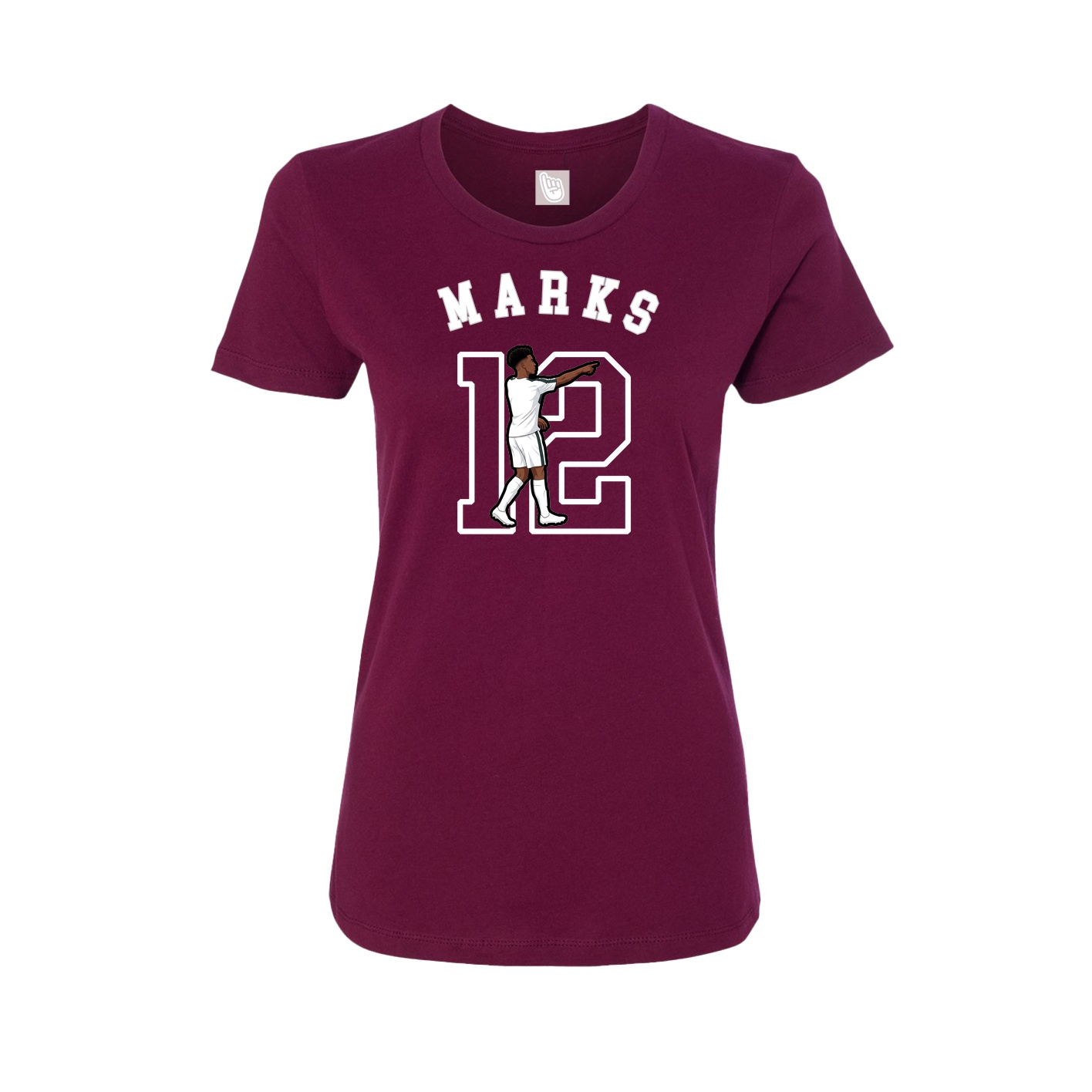 Fitted Women's Tee — Shirsey Arch in Maroon