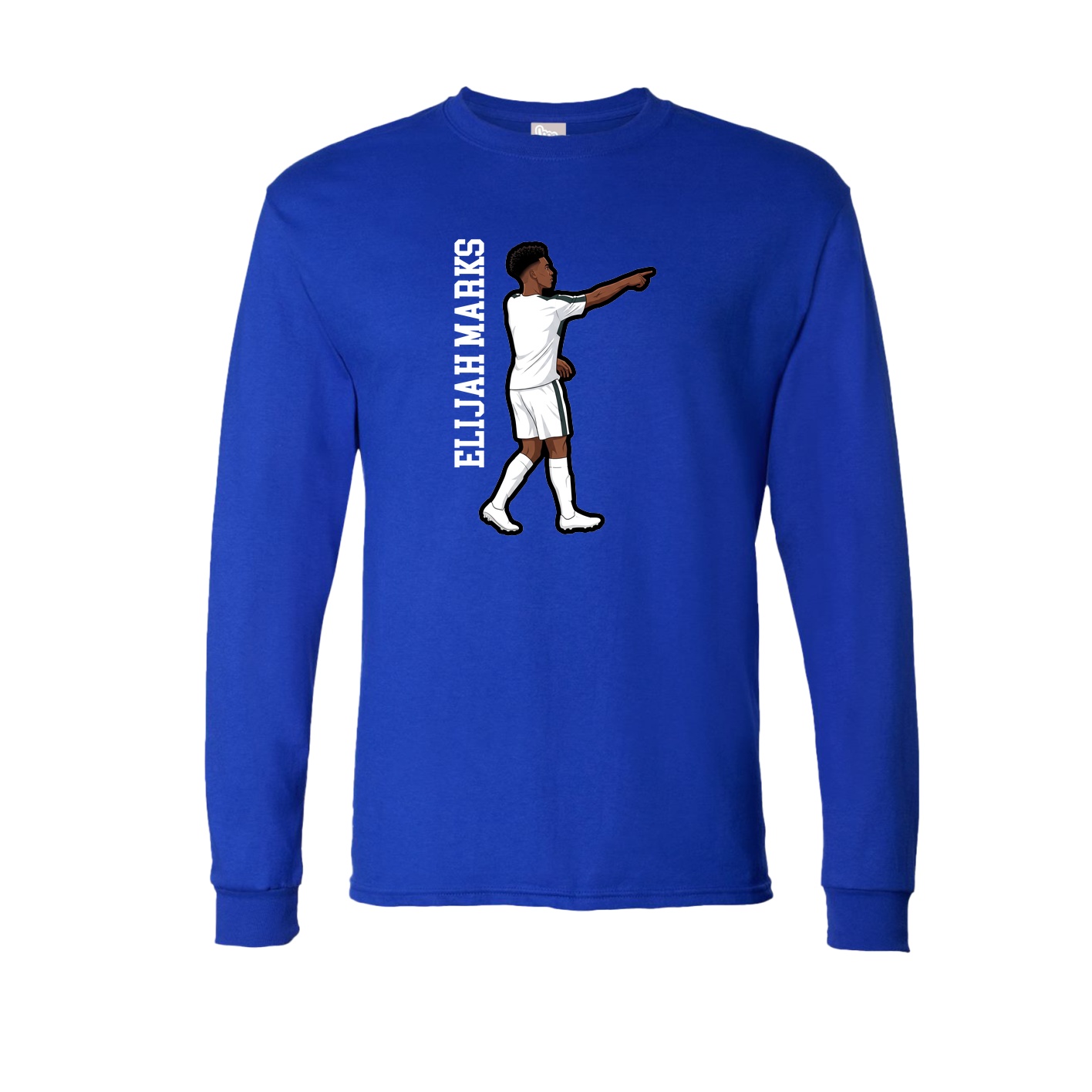 Long Sleeve Tee — Name Vertical in Royal