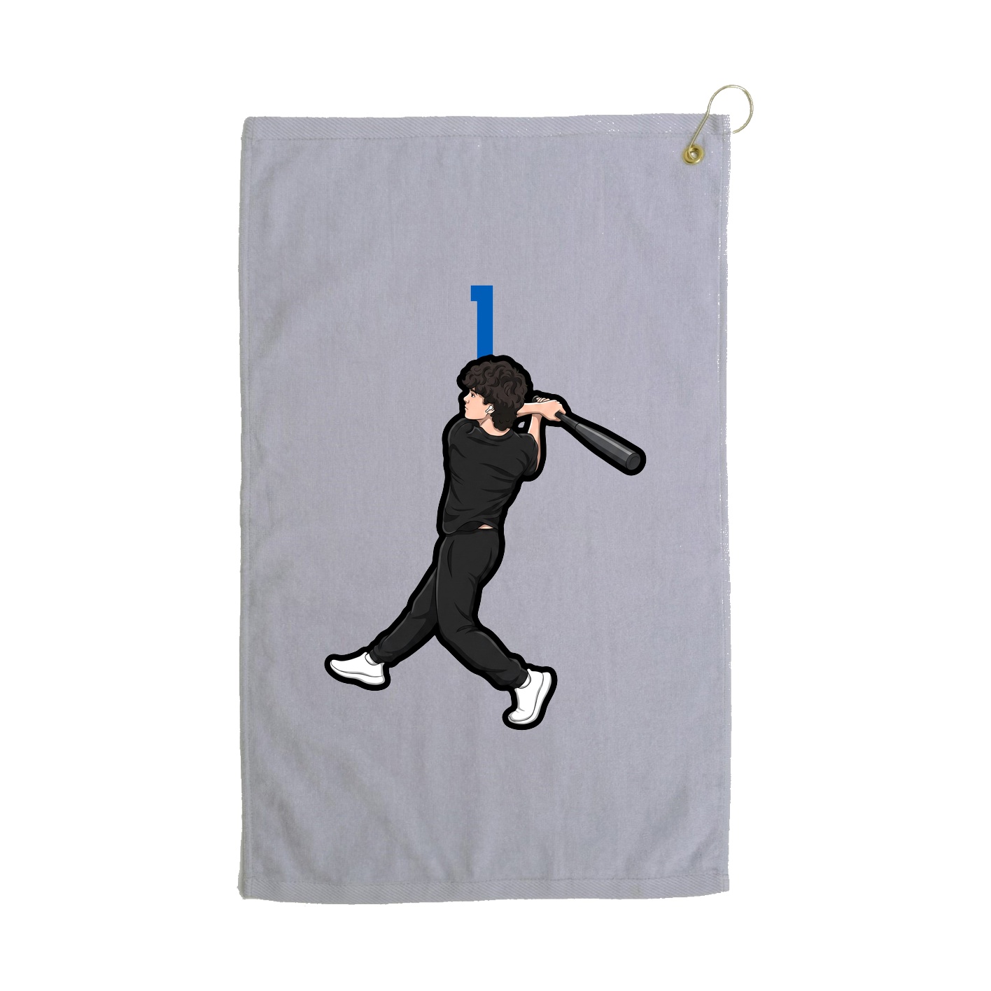 Golf Towel — Number Top in Grey