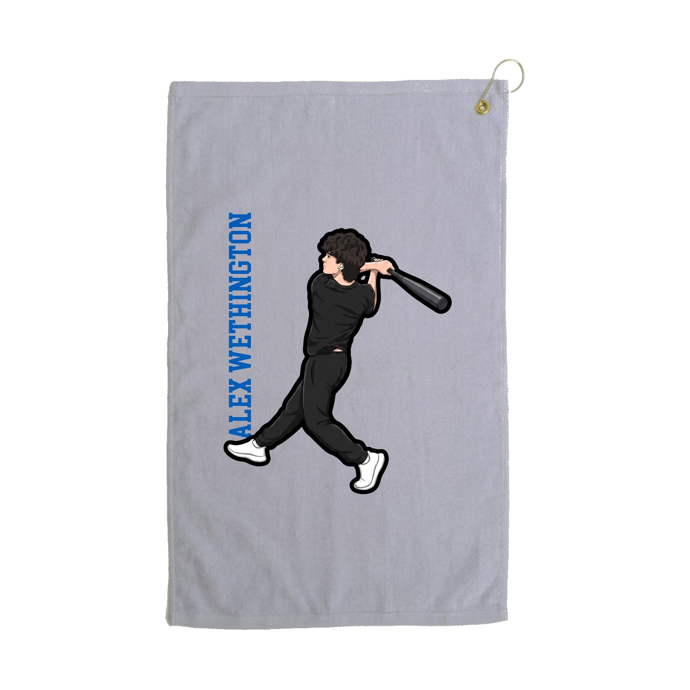 Golf Towel — Name Vertical in Grey
