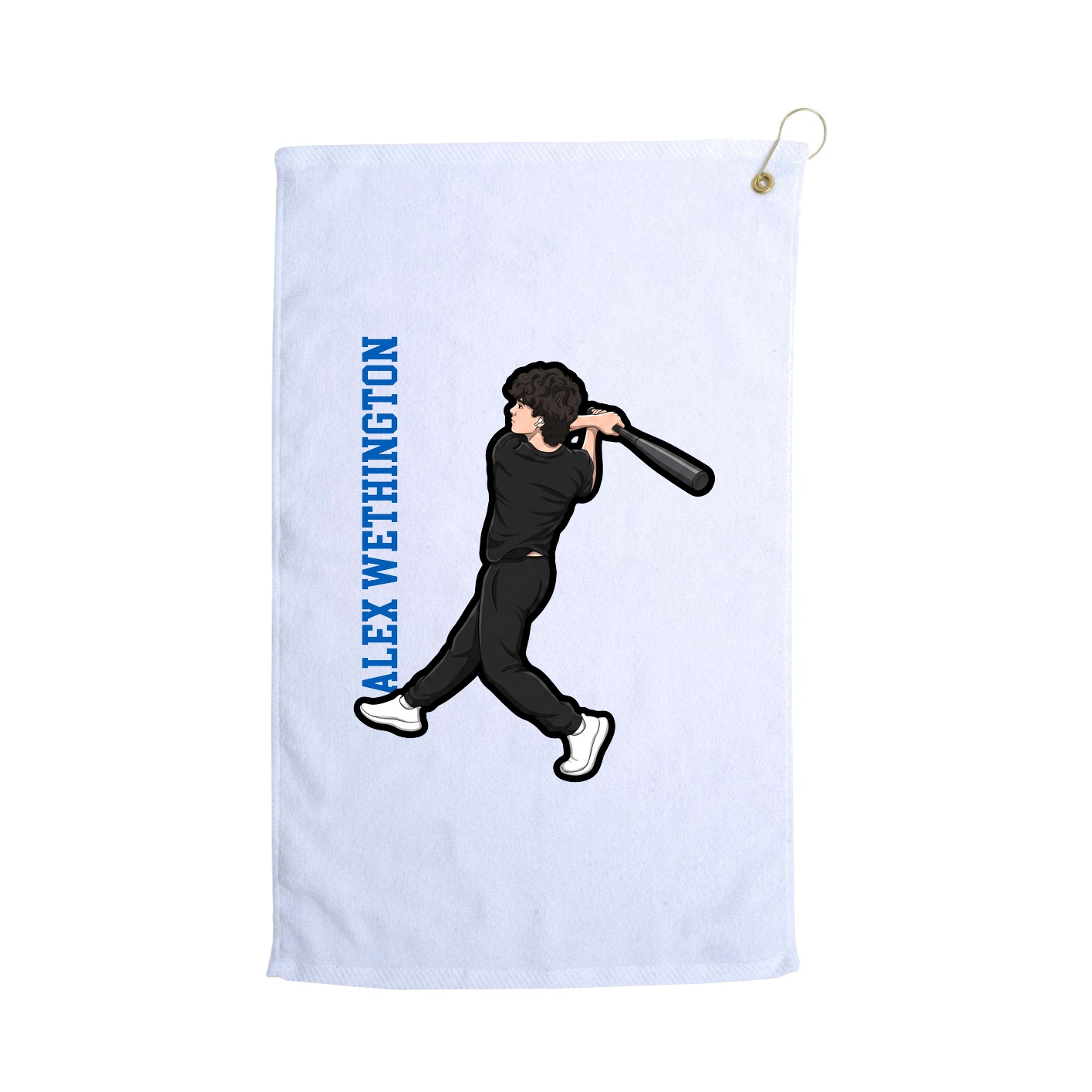 Golf Towel — Name Vertical in White