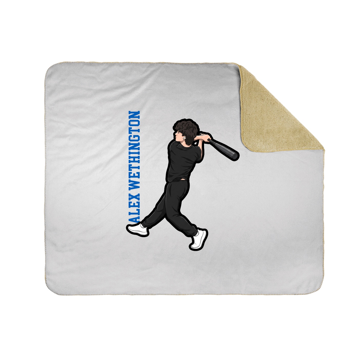 Throw Blanket — Name Vertical in White