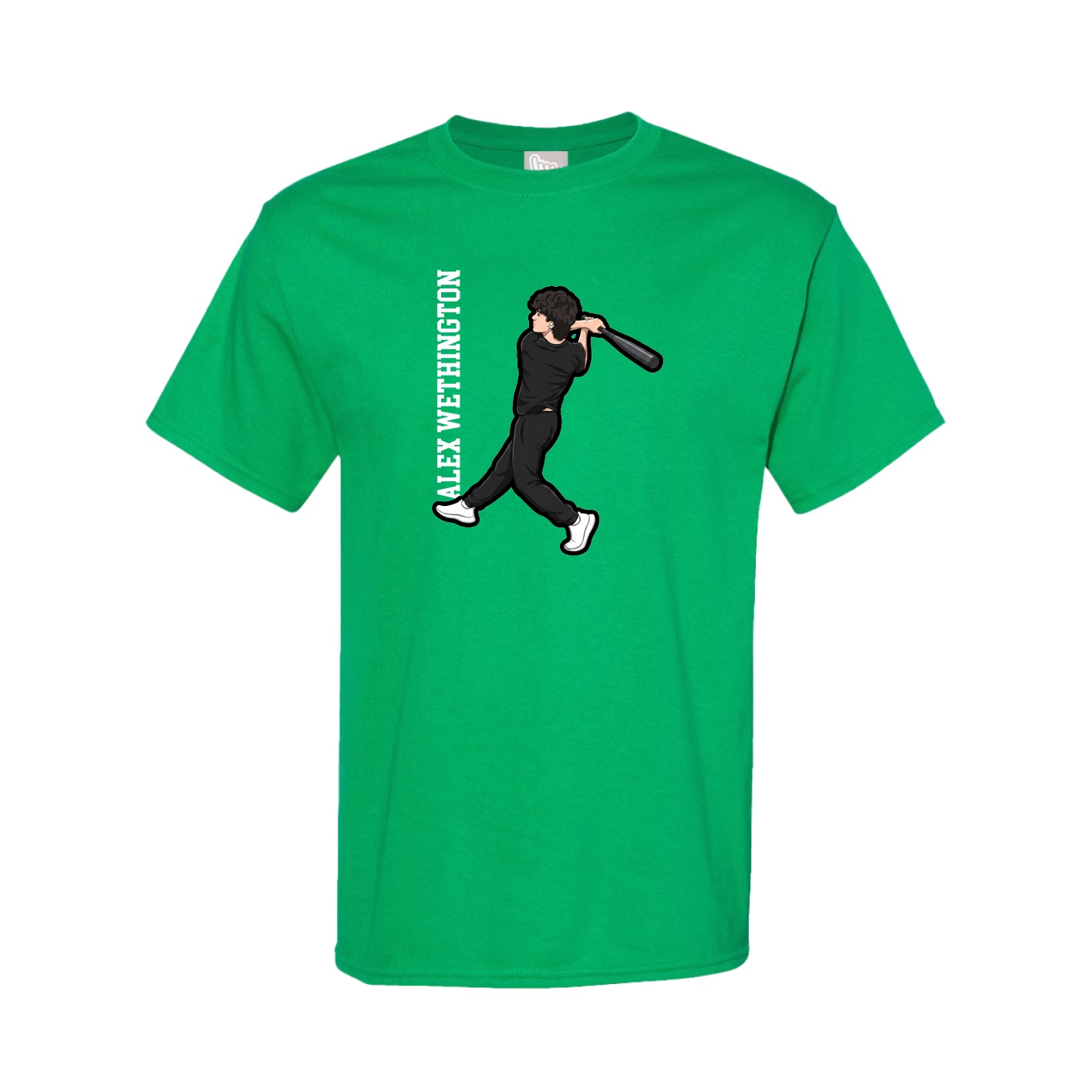 Youth Tee — Name Vertical in Green