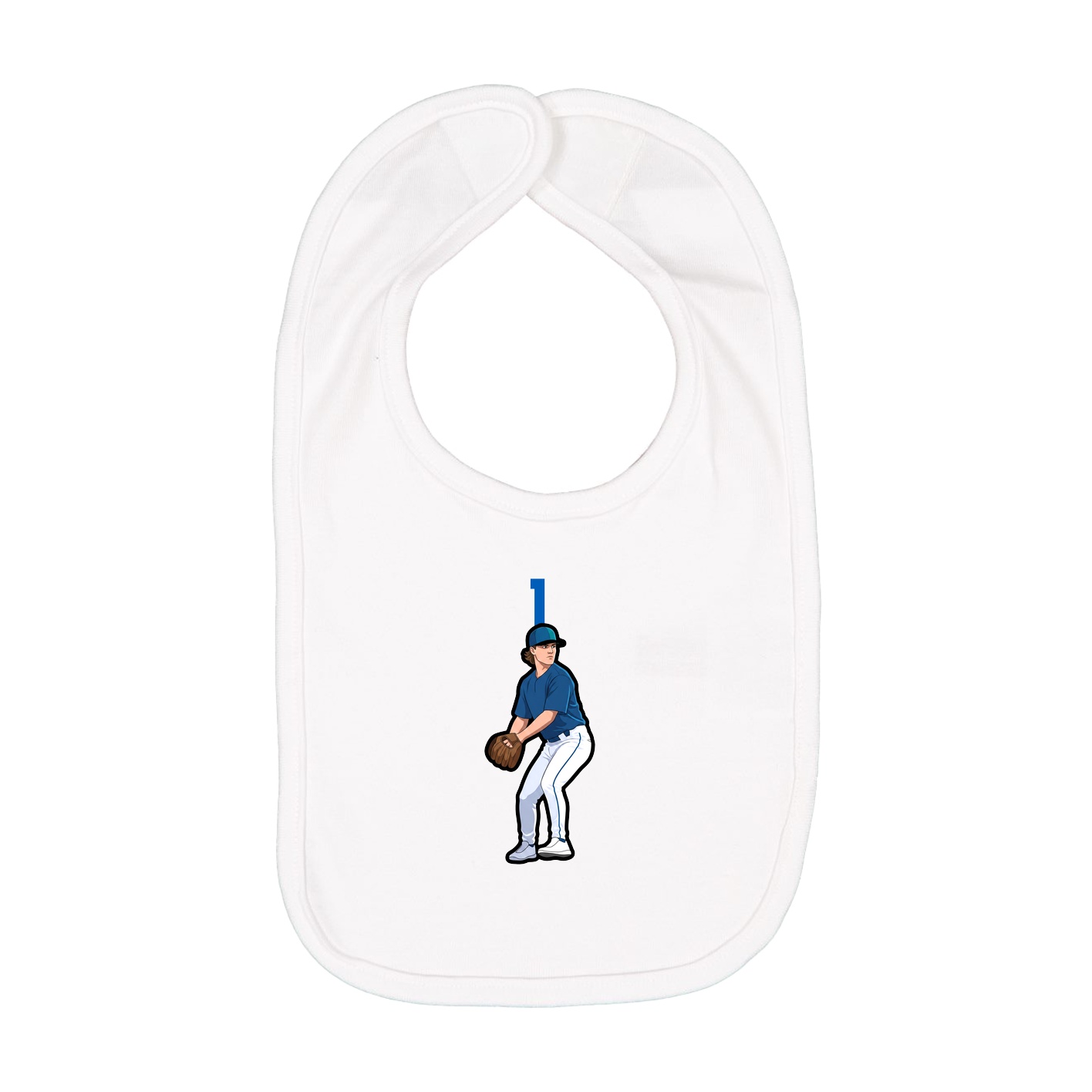 Infant Bib — Number Top in White