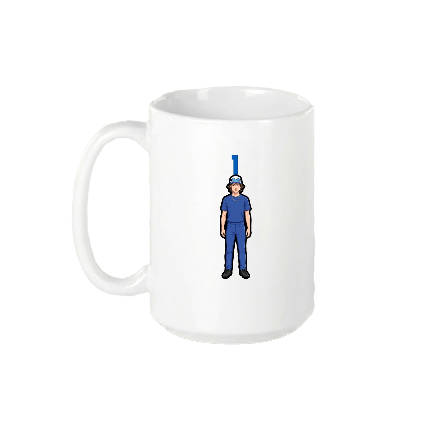 15oz Coffee Mug — Number Top in White