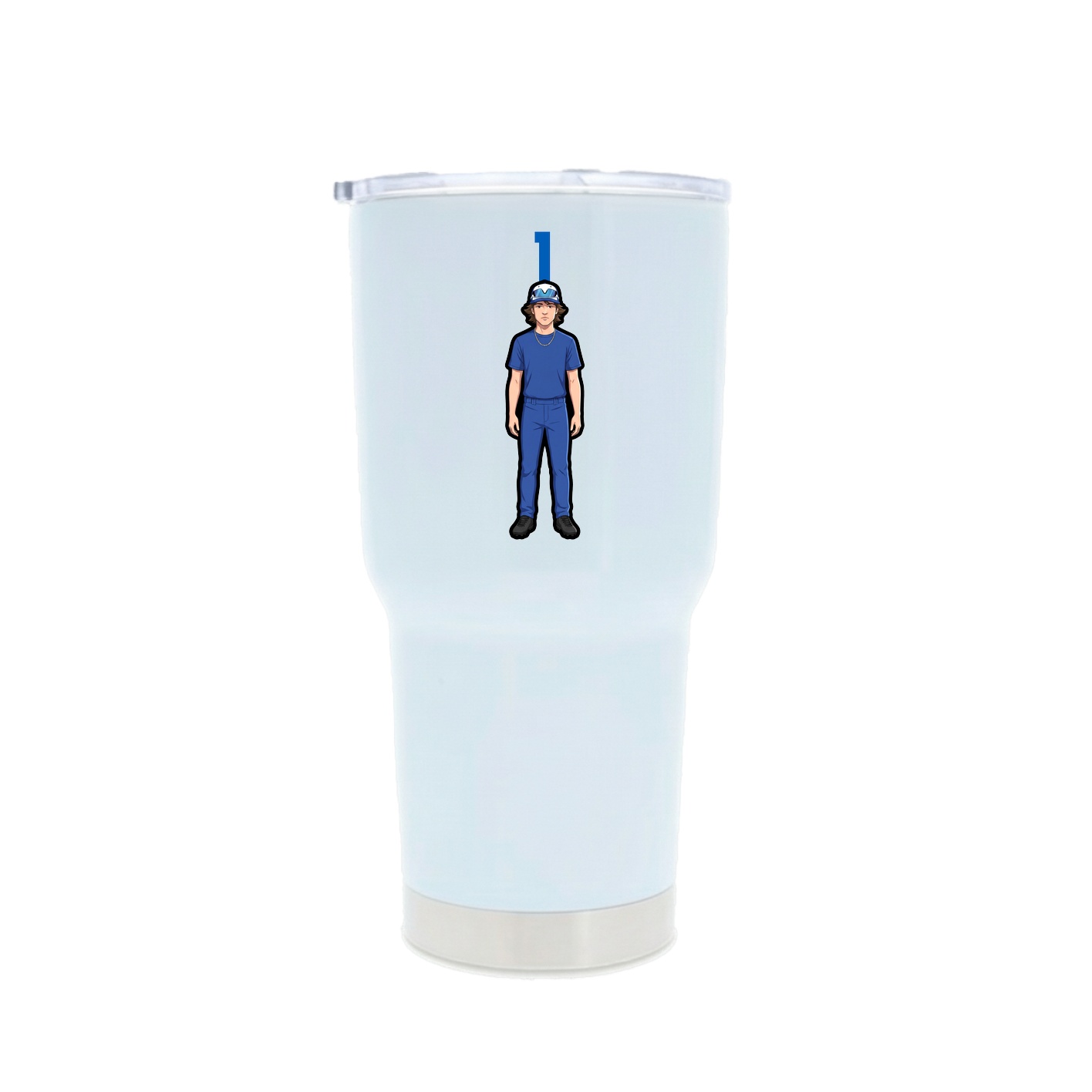 30oz Stainless Steel Tumbler — Number Top in White