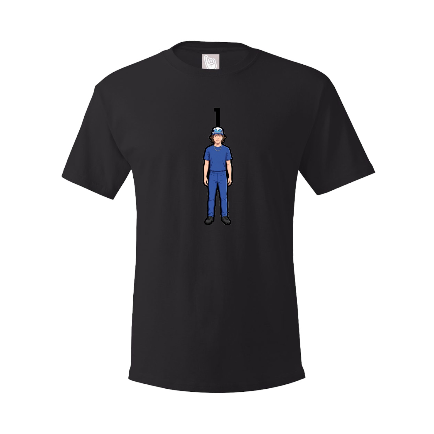 Youth Tee — Number Top in Black