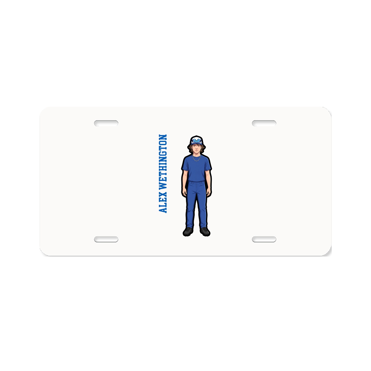 License Plate — Name Vertical in Classic
