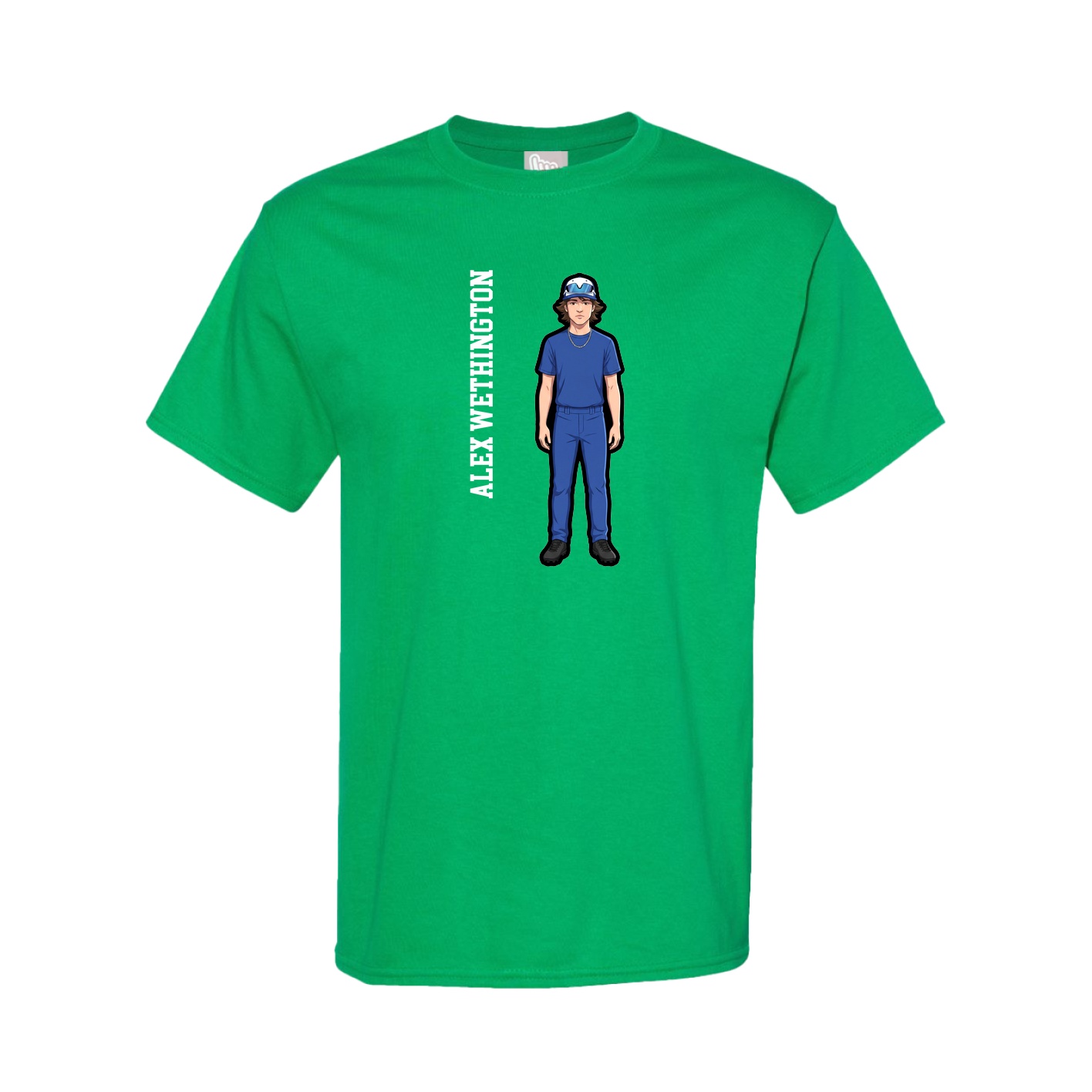 Tee — Name Vertical in Green