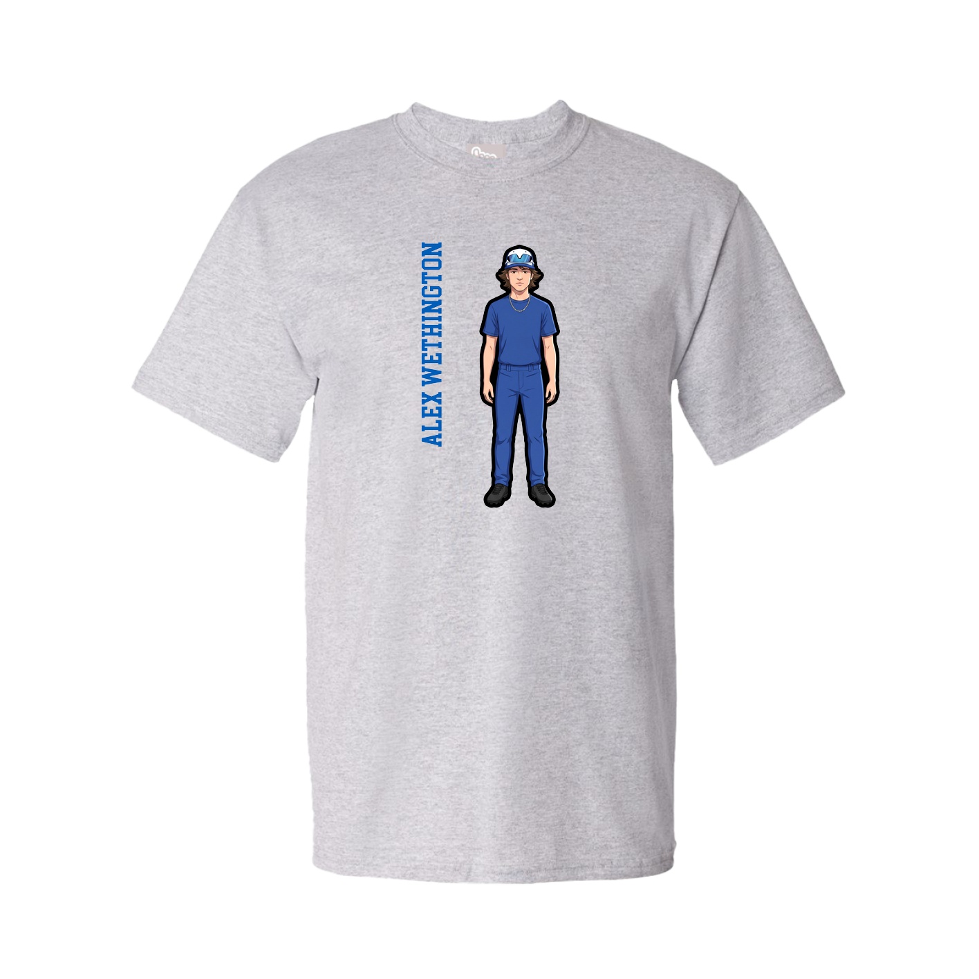 Tee — Name Vertical in Grey