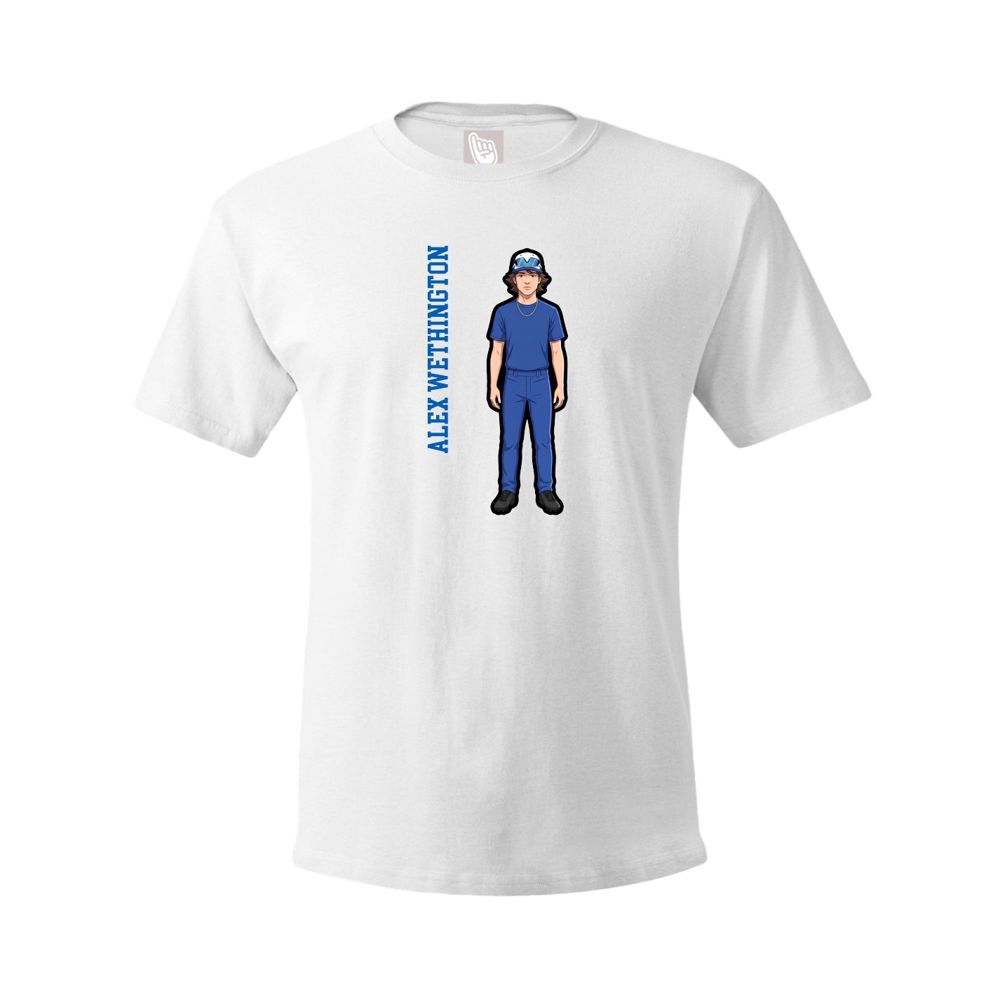 Youth Tee — Name Vertical in White