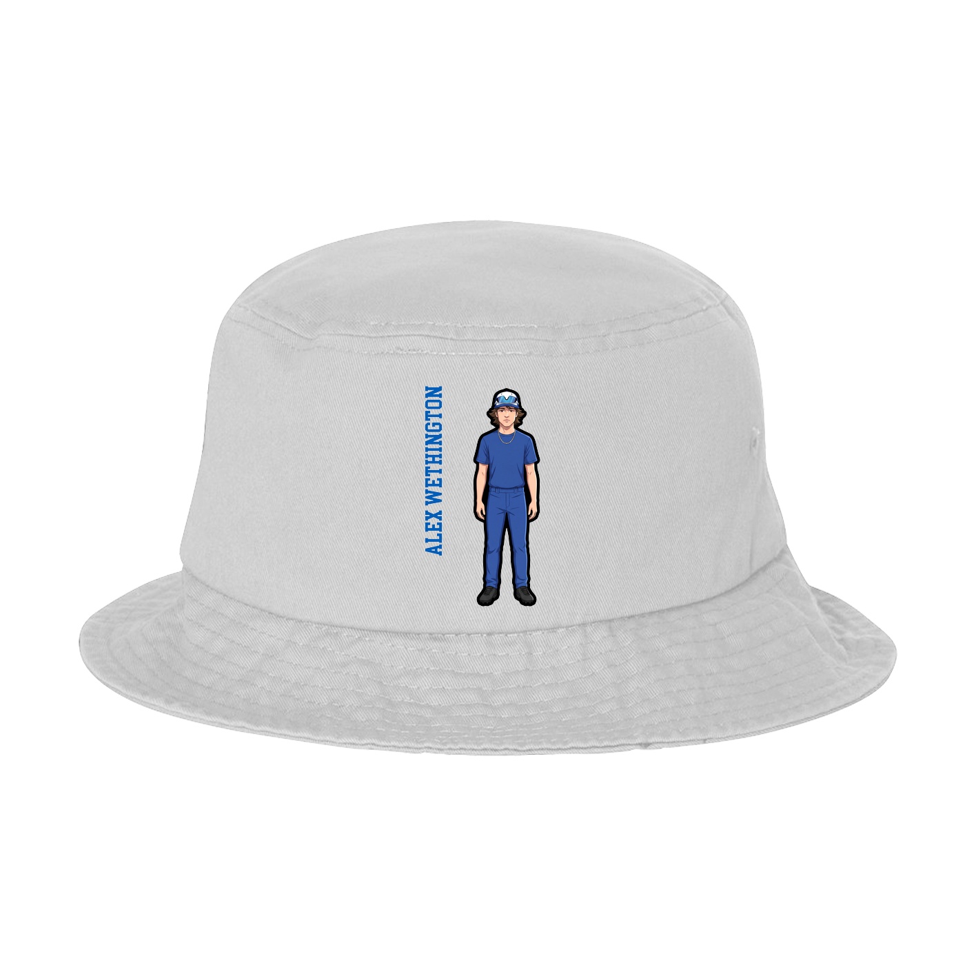 Bucket Cap — Name Vertical in White