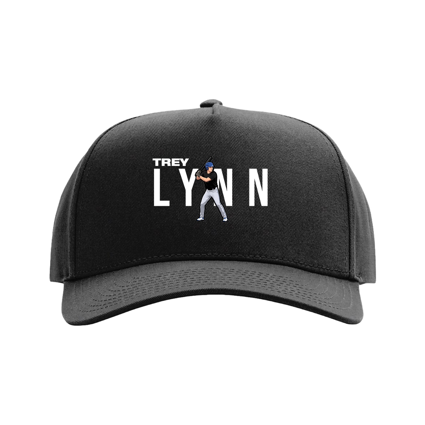 Full Fabric Five-Panel Champ Cap — Player Name in Black