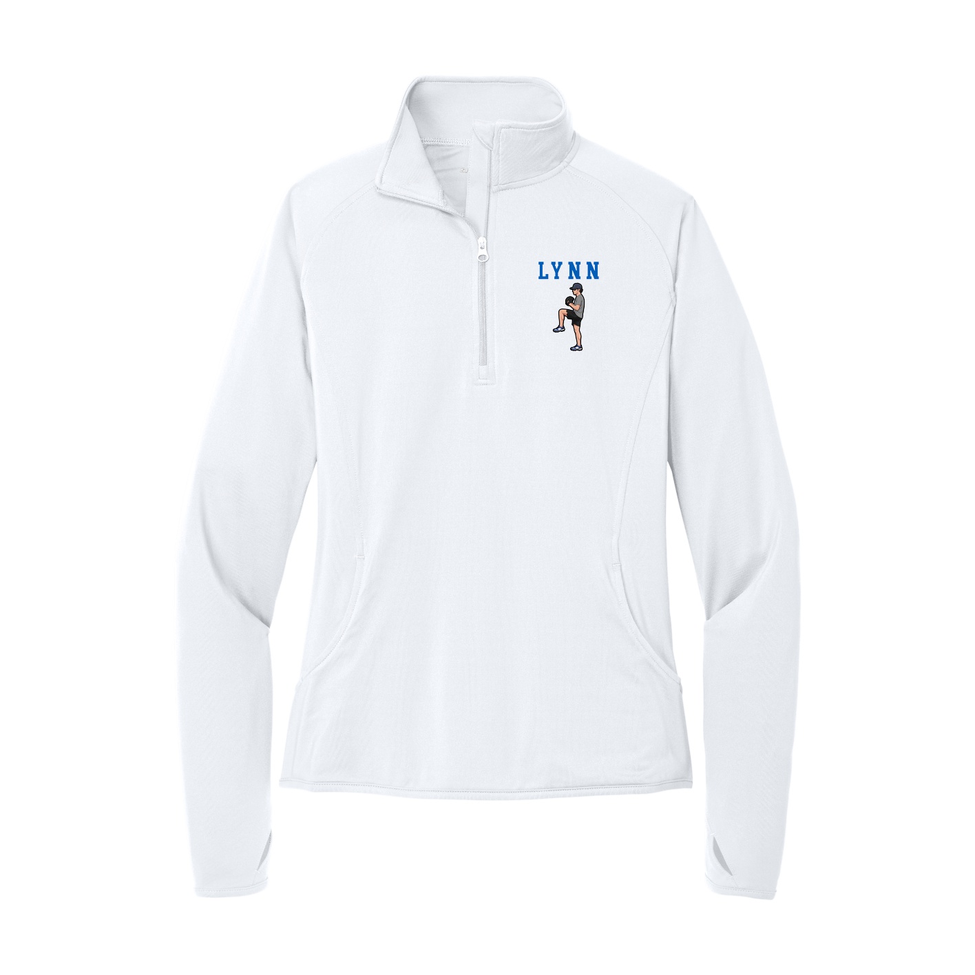 Women's Q-Zip Pullover — Shirsey in White