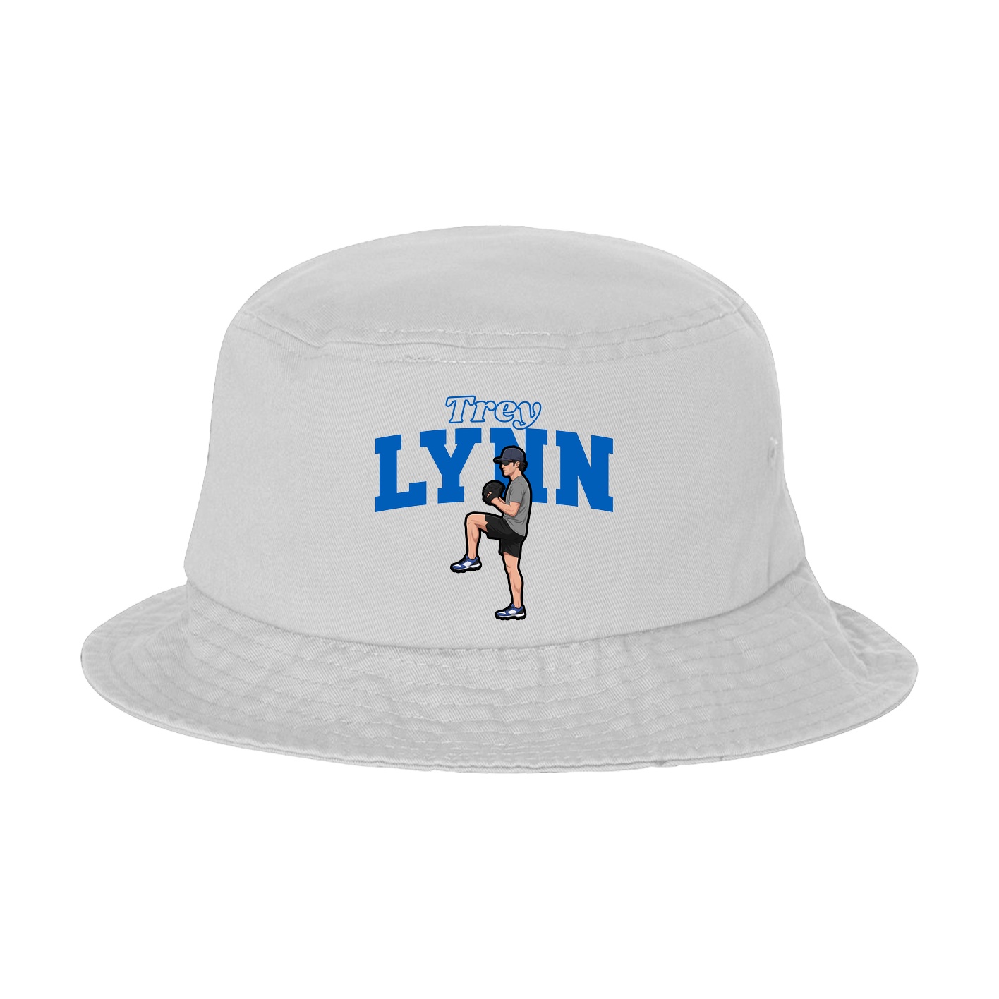 Bucket Cap — Name Arch in White