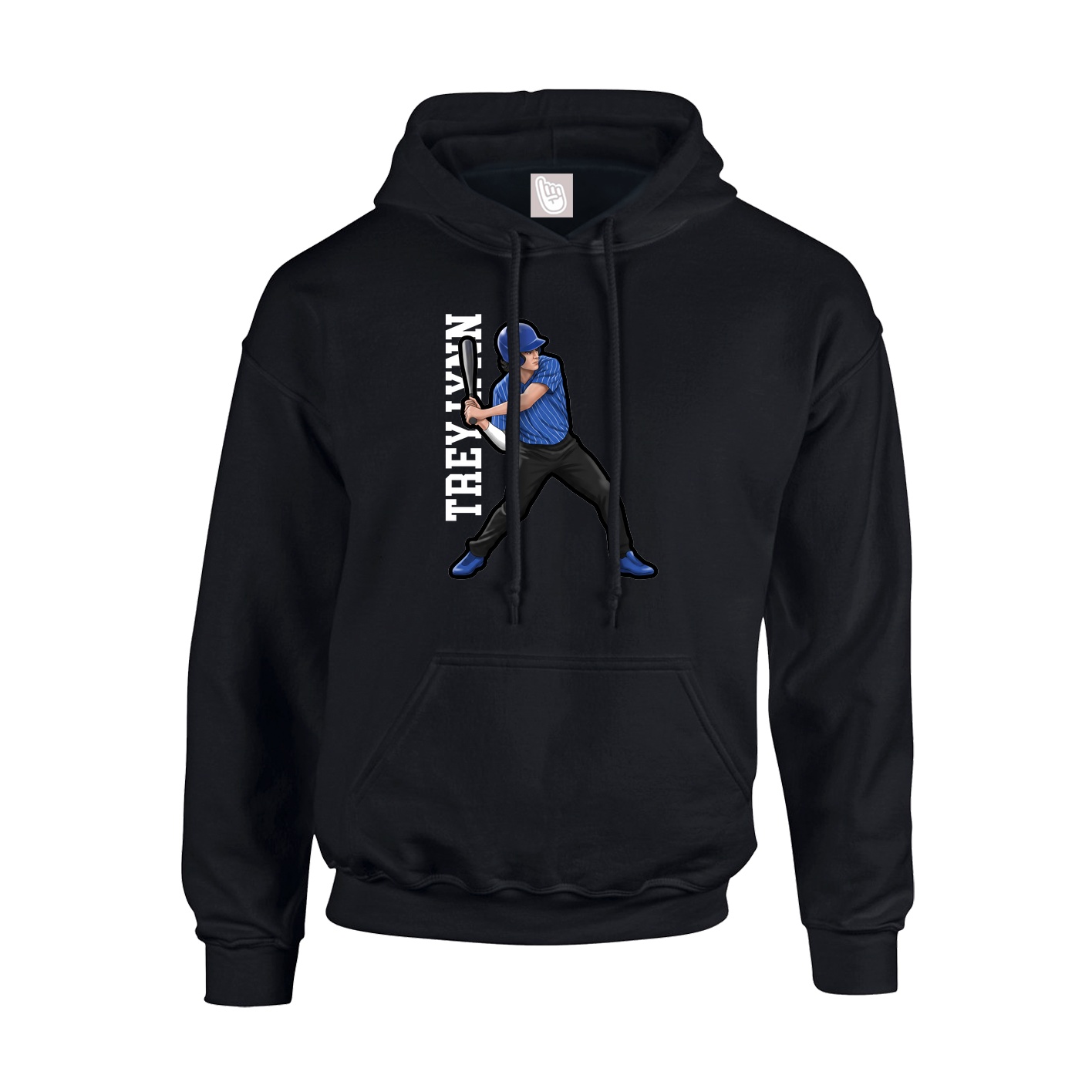 Youth Hoodie — Name Vertical in Black