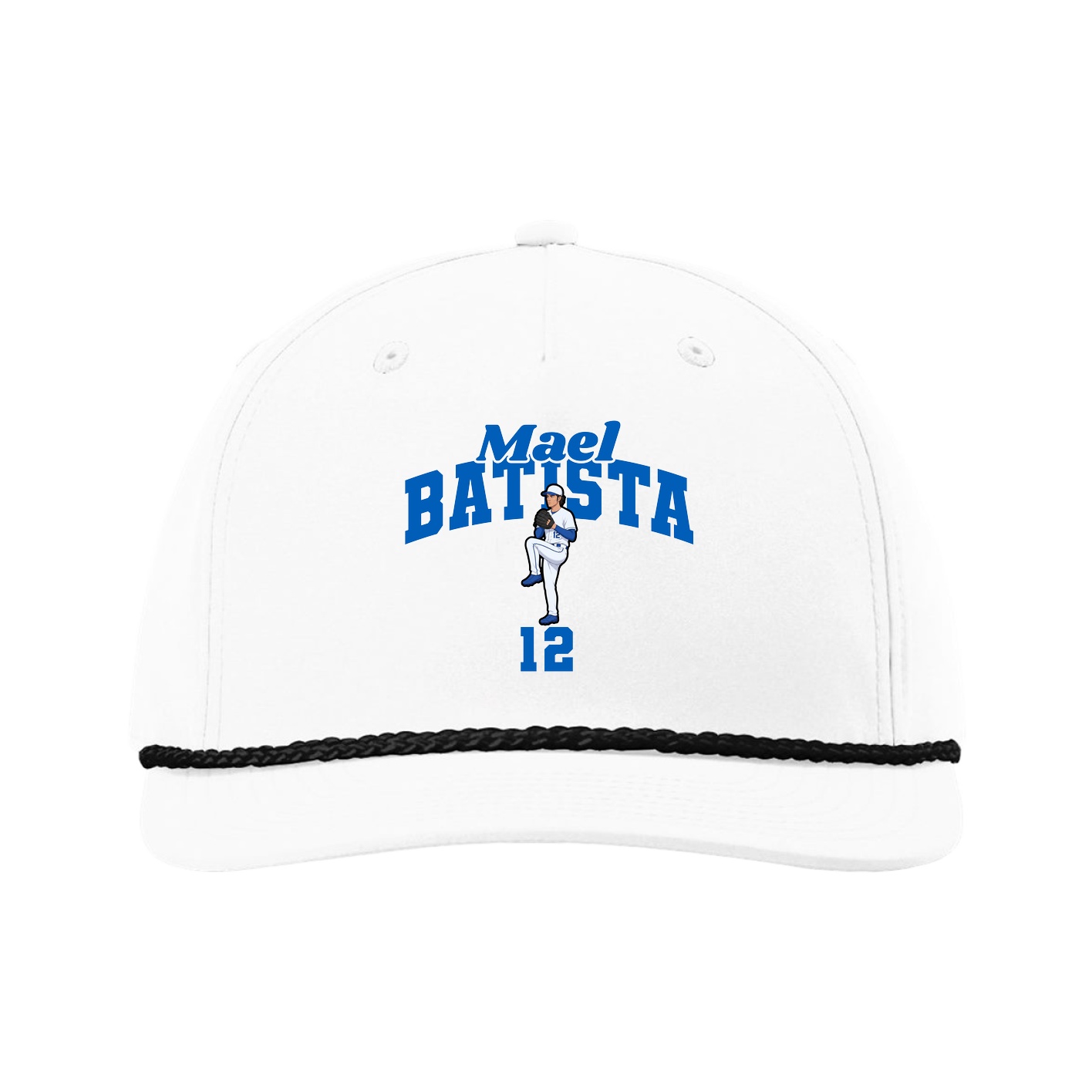 Five-Panel Classic Rope Cap — Signature Arch in White