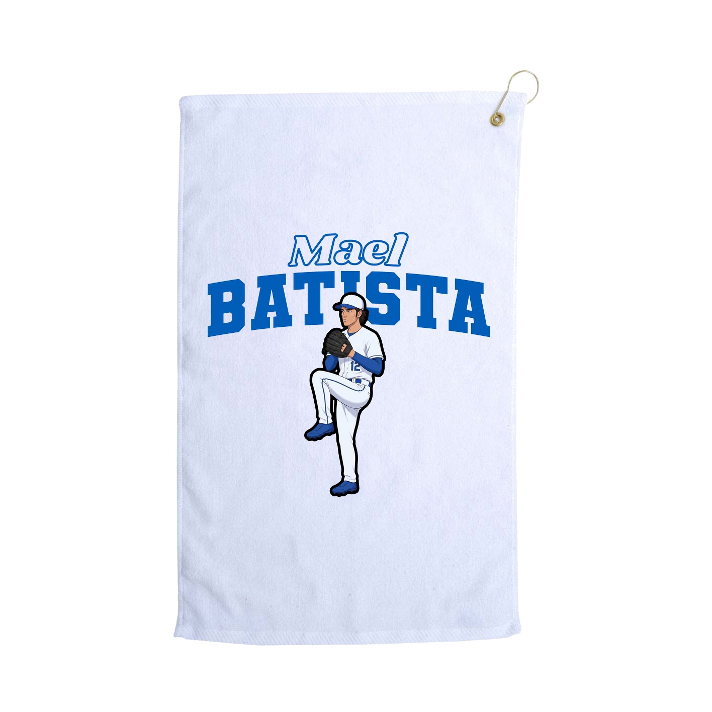 Golf Towel — Name Arch in White
