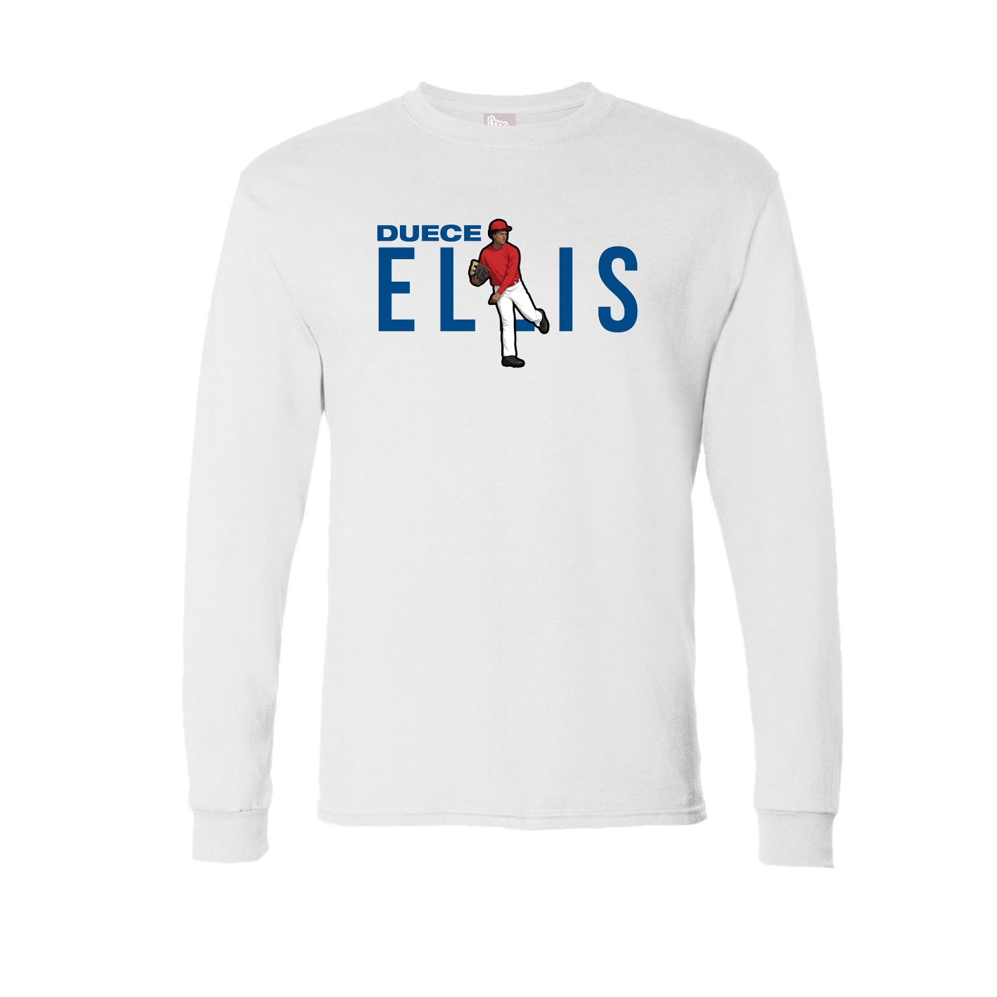 Long Sleeve Tee — Player Name in White