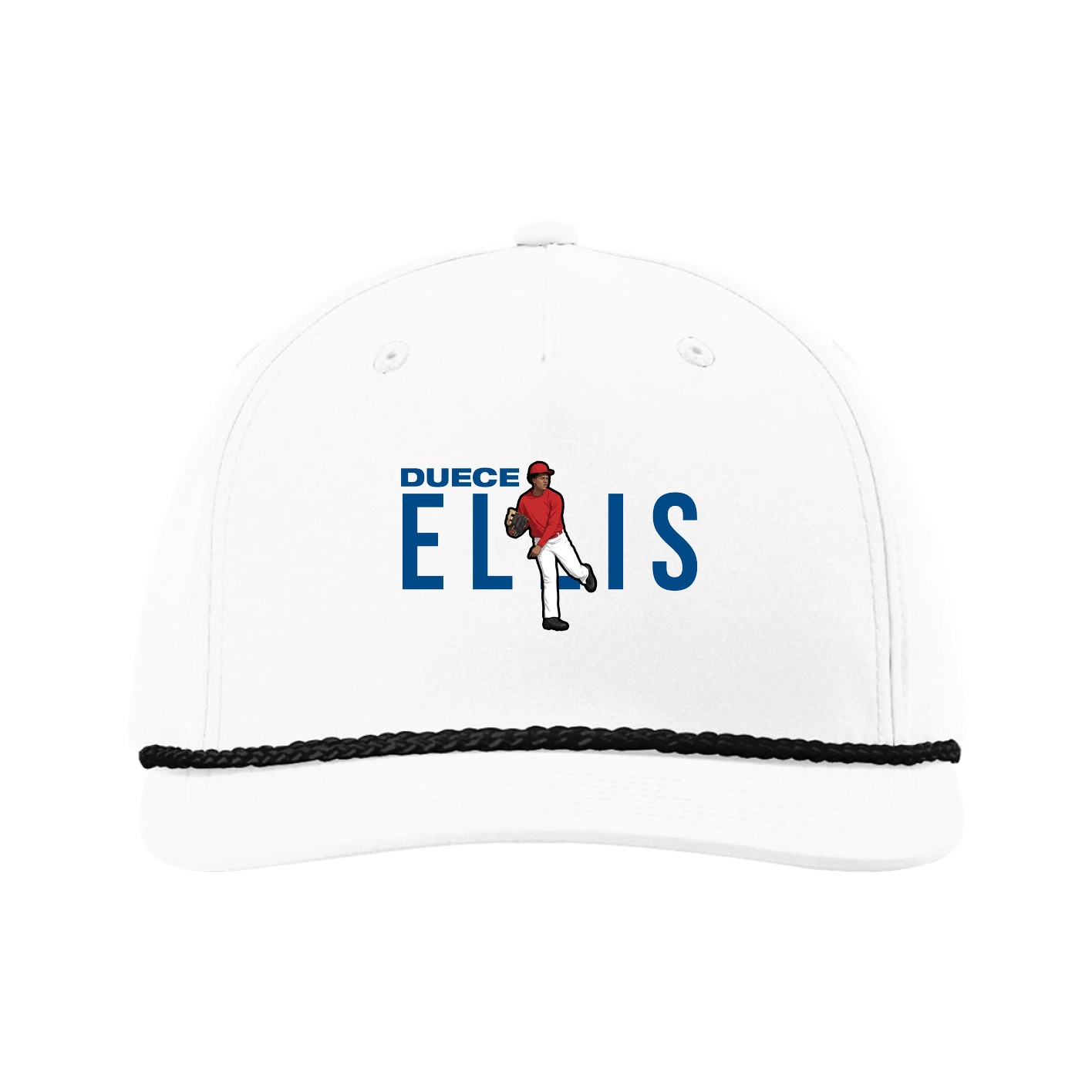 Five-Panel Classic Rope Cap — Player Name in White