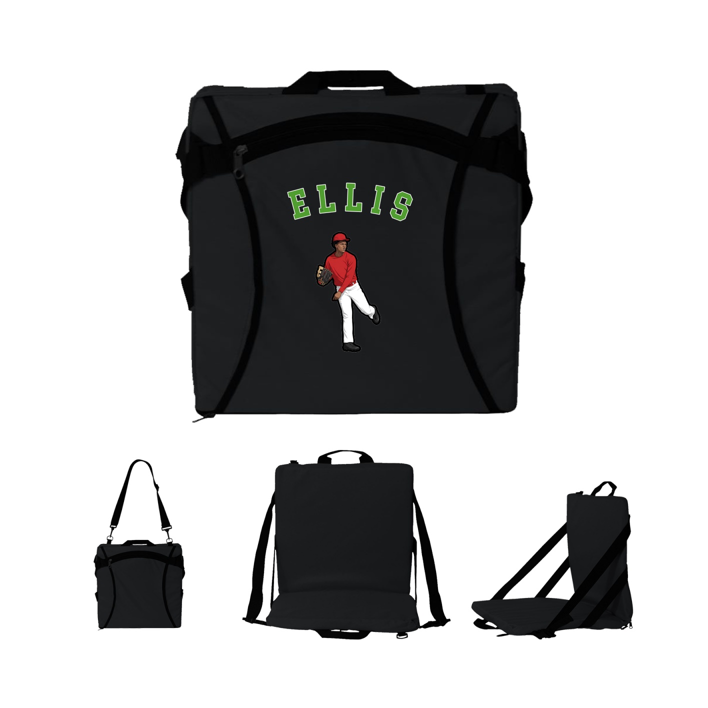 Folding Stadium Seat — Shirsey Arch in Black