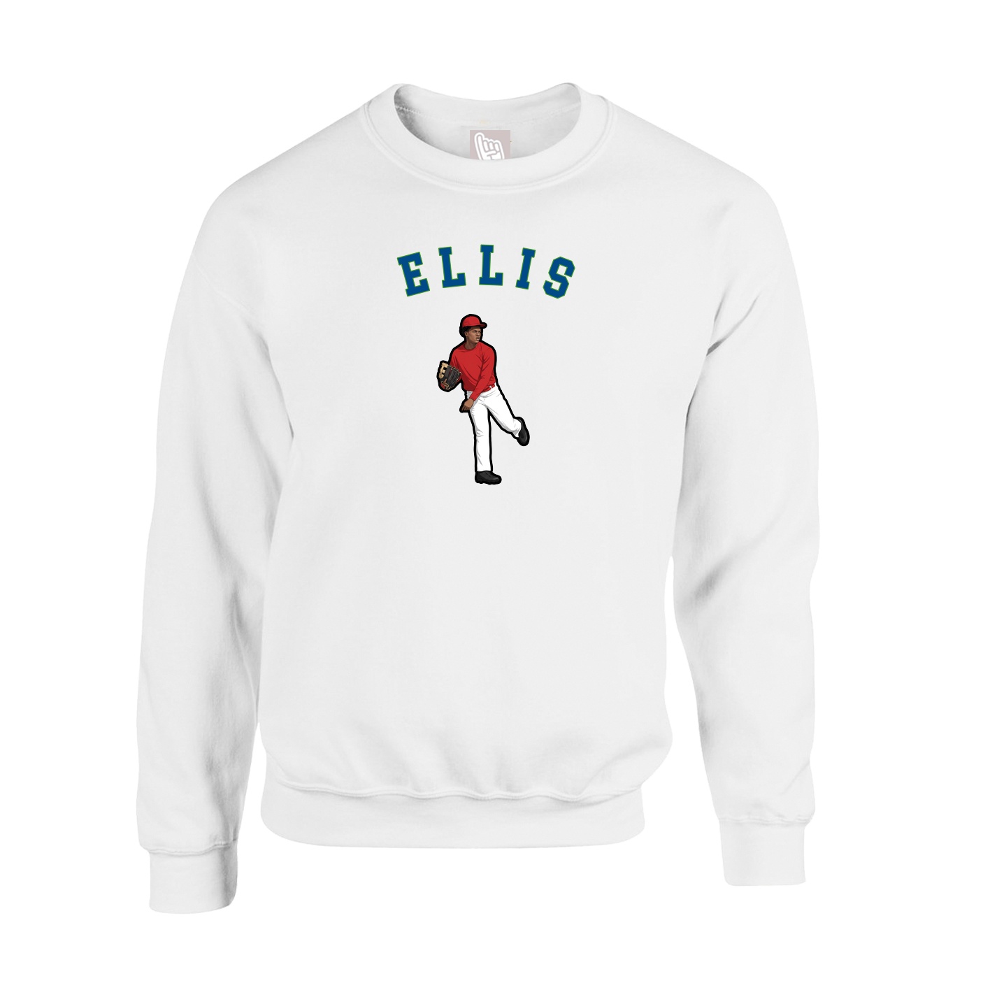 Fleece Crew — Shirsey Arch in White