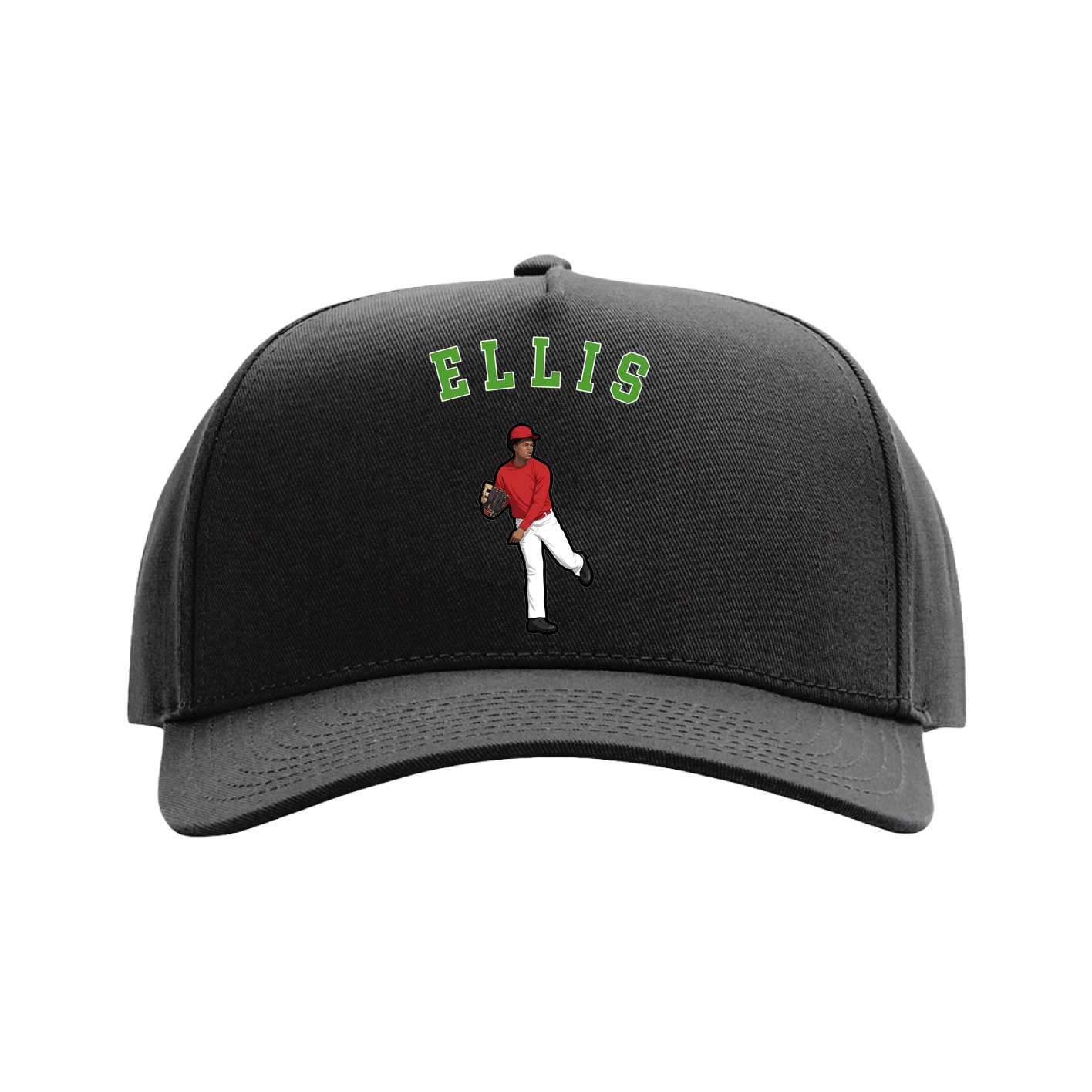 Full Fabric Five-Panel Champ Cap — Shirsey Arch in Black