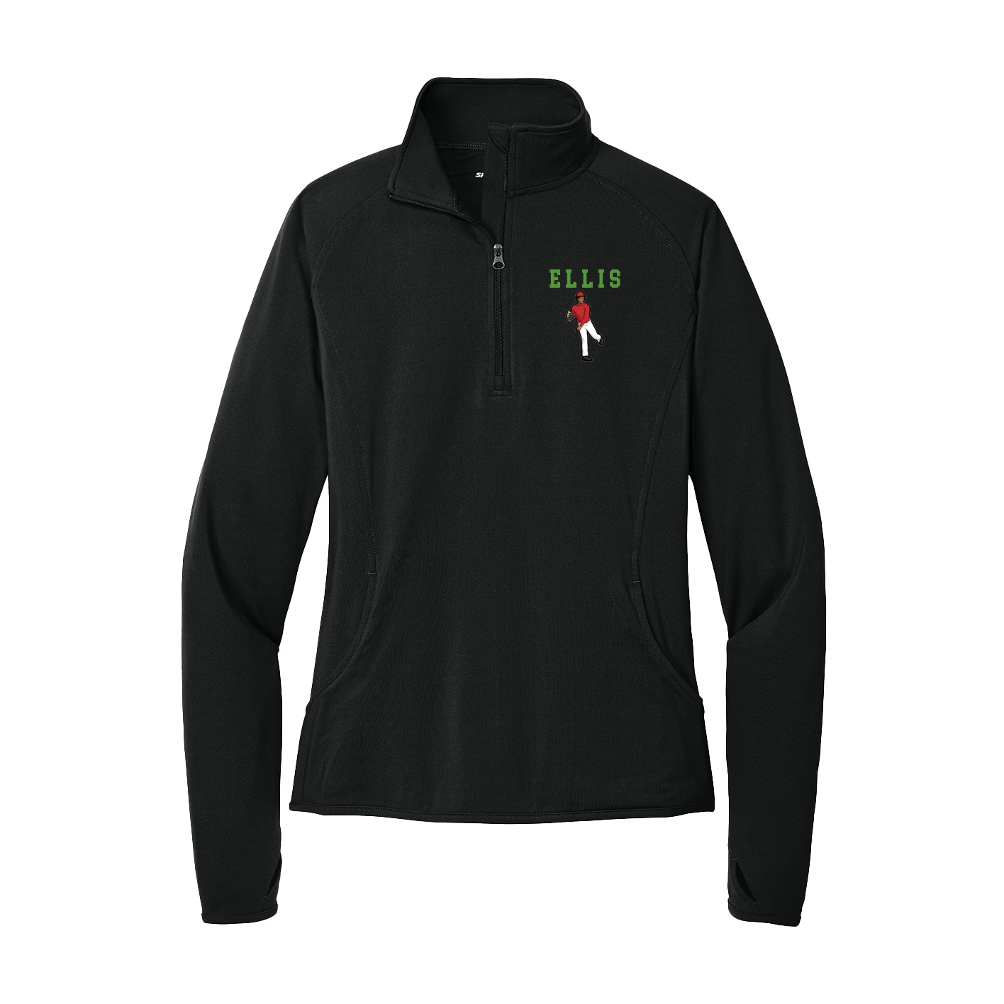 Women's Q-Zip Pullover — Shirsey in Black