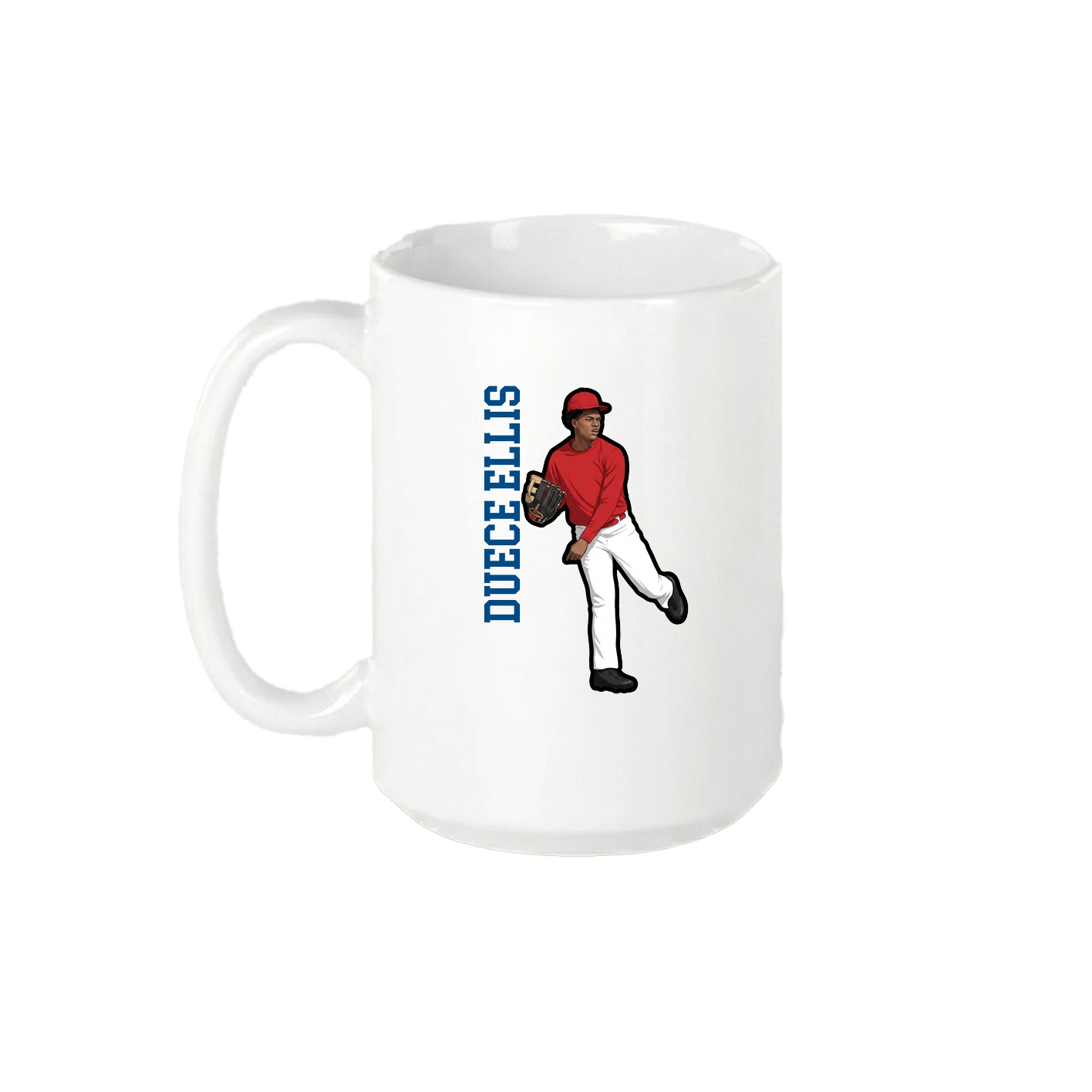 15oz Coffee Mug — Name Vertical in White