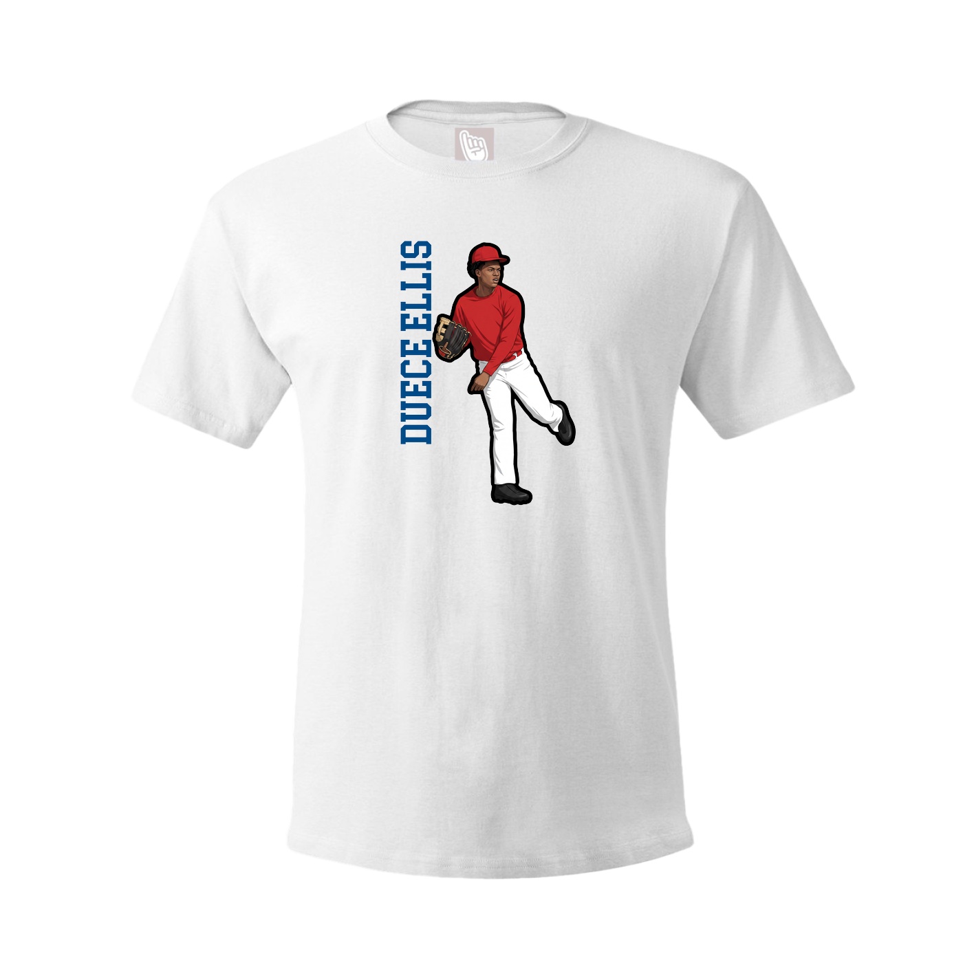 Youth Tee — Name Vertical in White