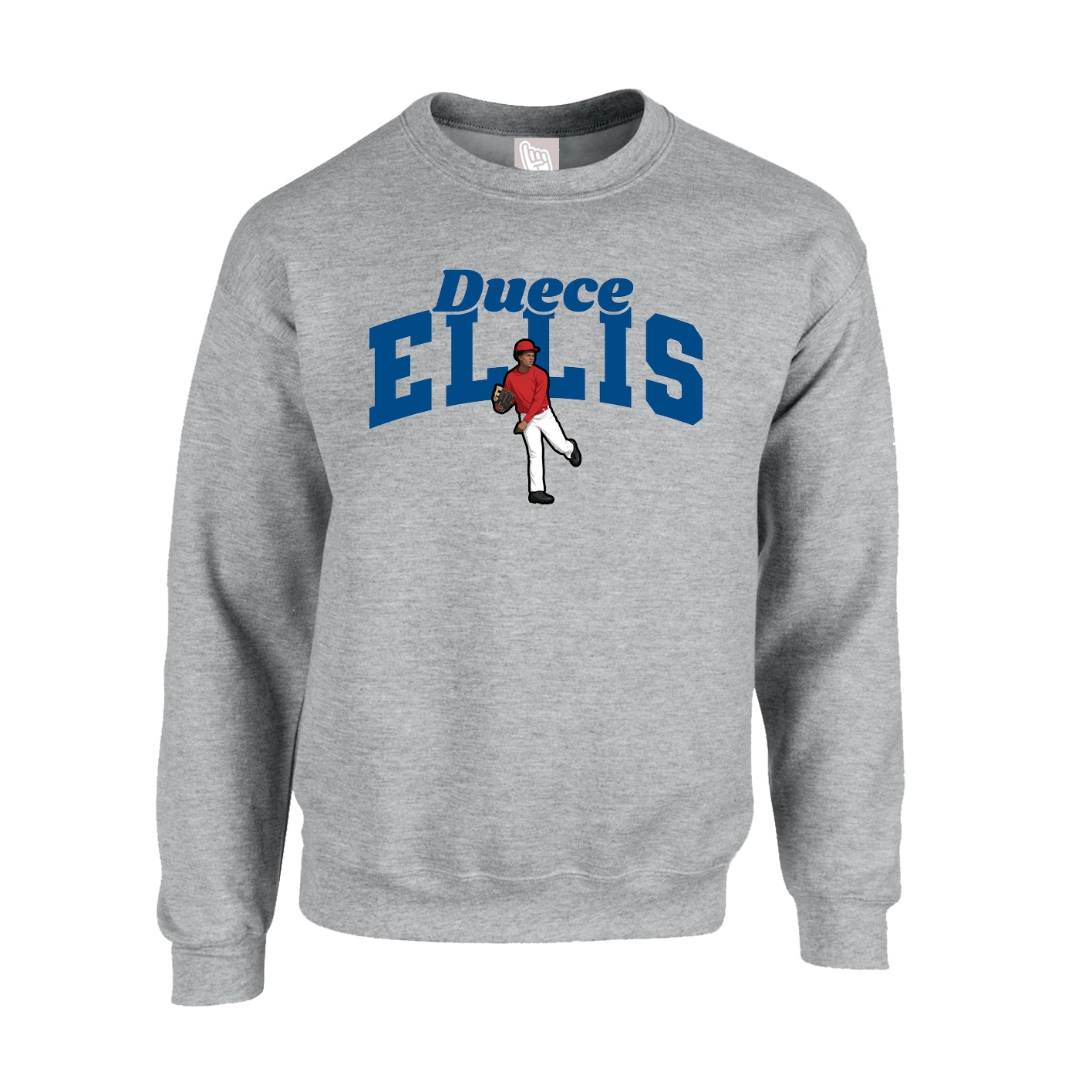 Fleece Crew — Signature Arch in Grey