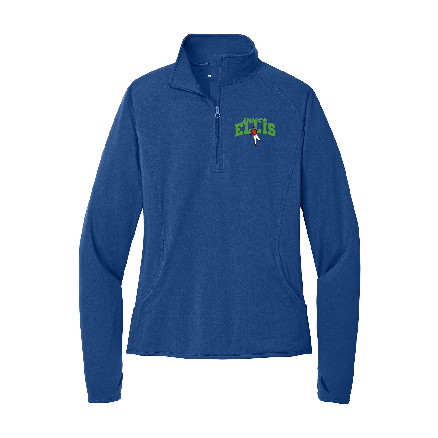 Women's Q-Zip Pullover — Signature Arch in Royal