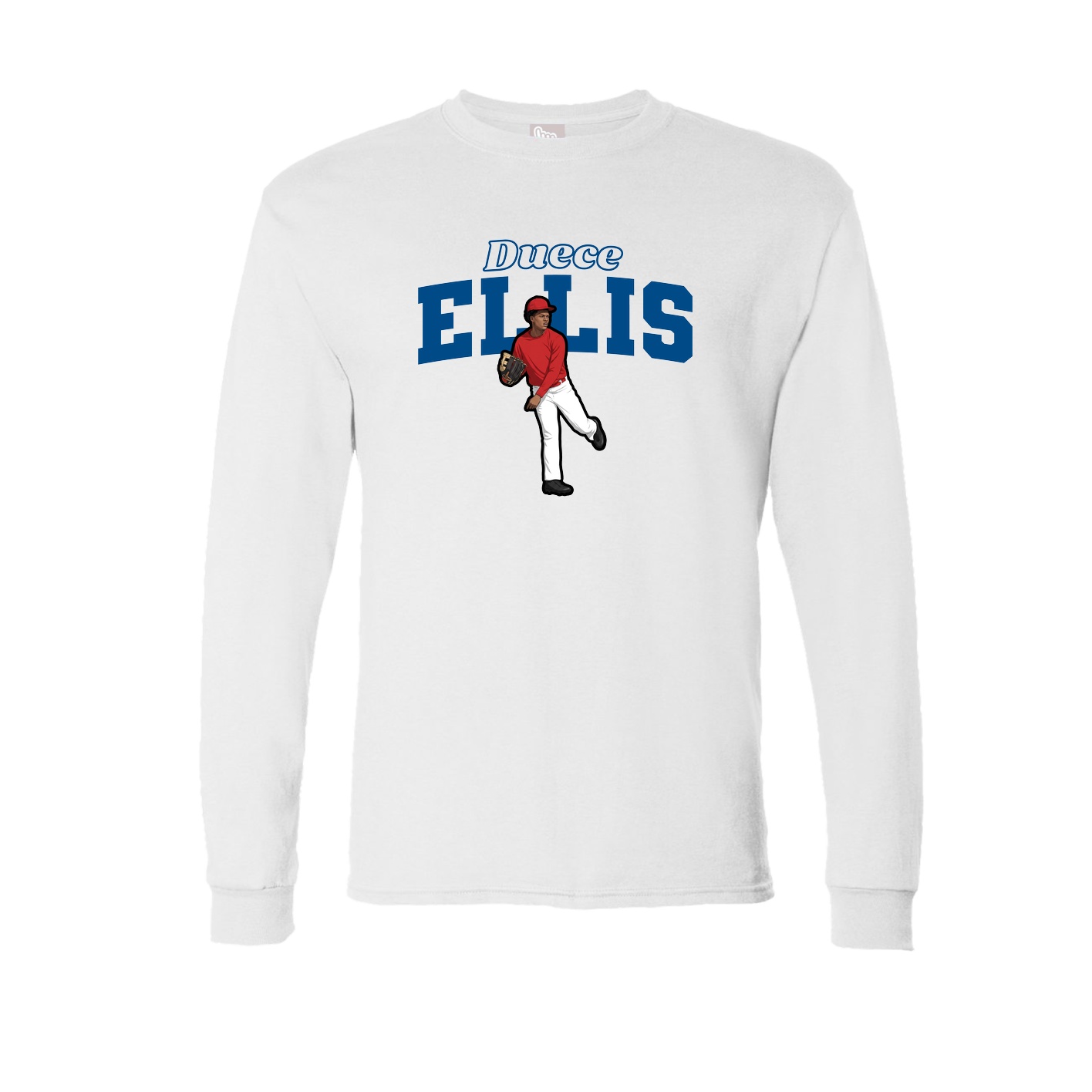 Long Sleeve Tee — Name Arch in White