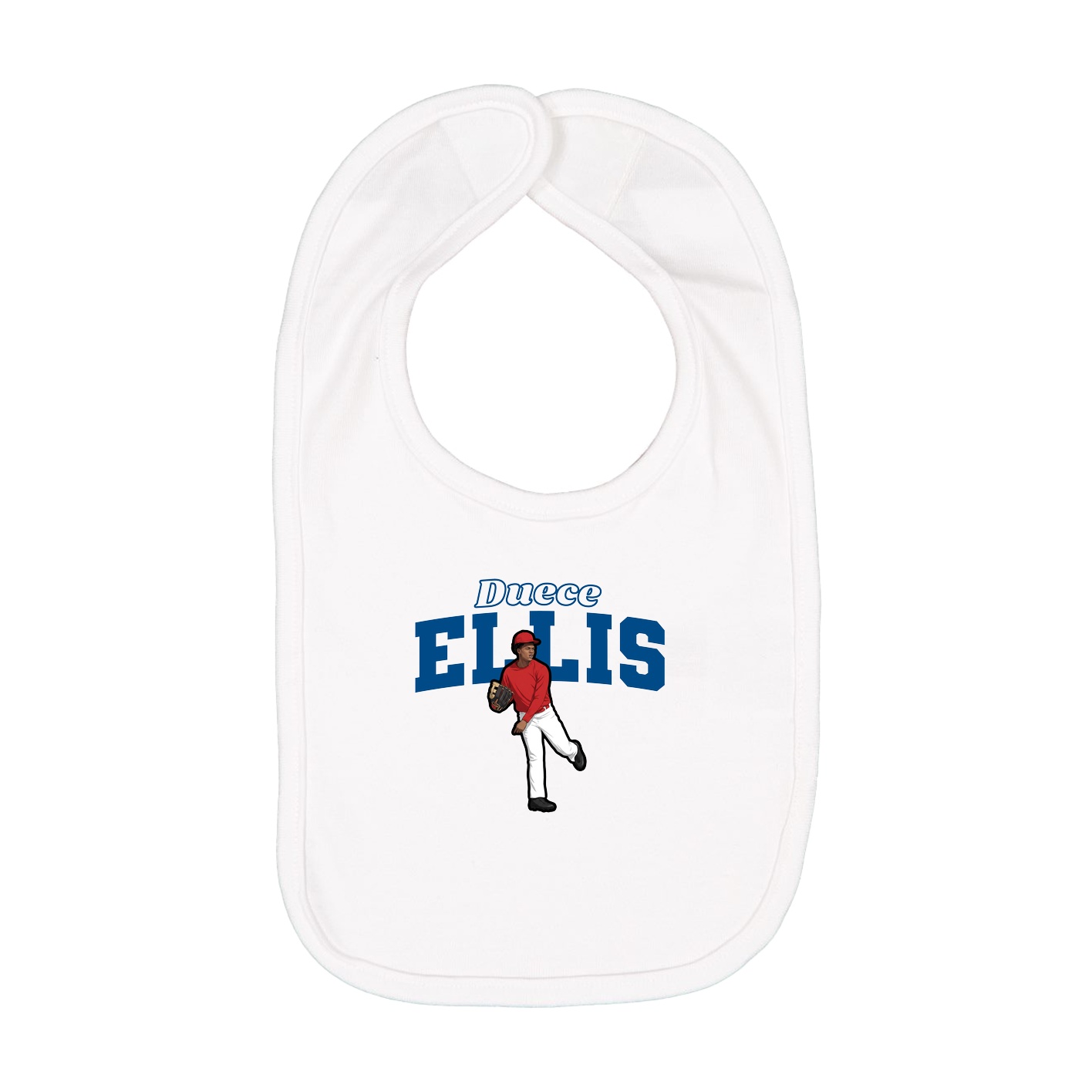 Infant Bib — Name Arch in White