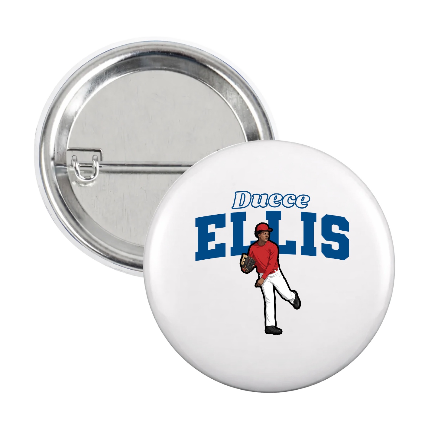 Game Day Button — Name Arch in White