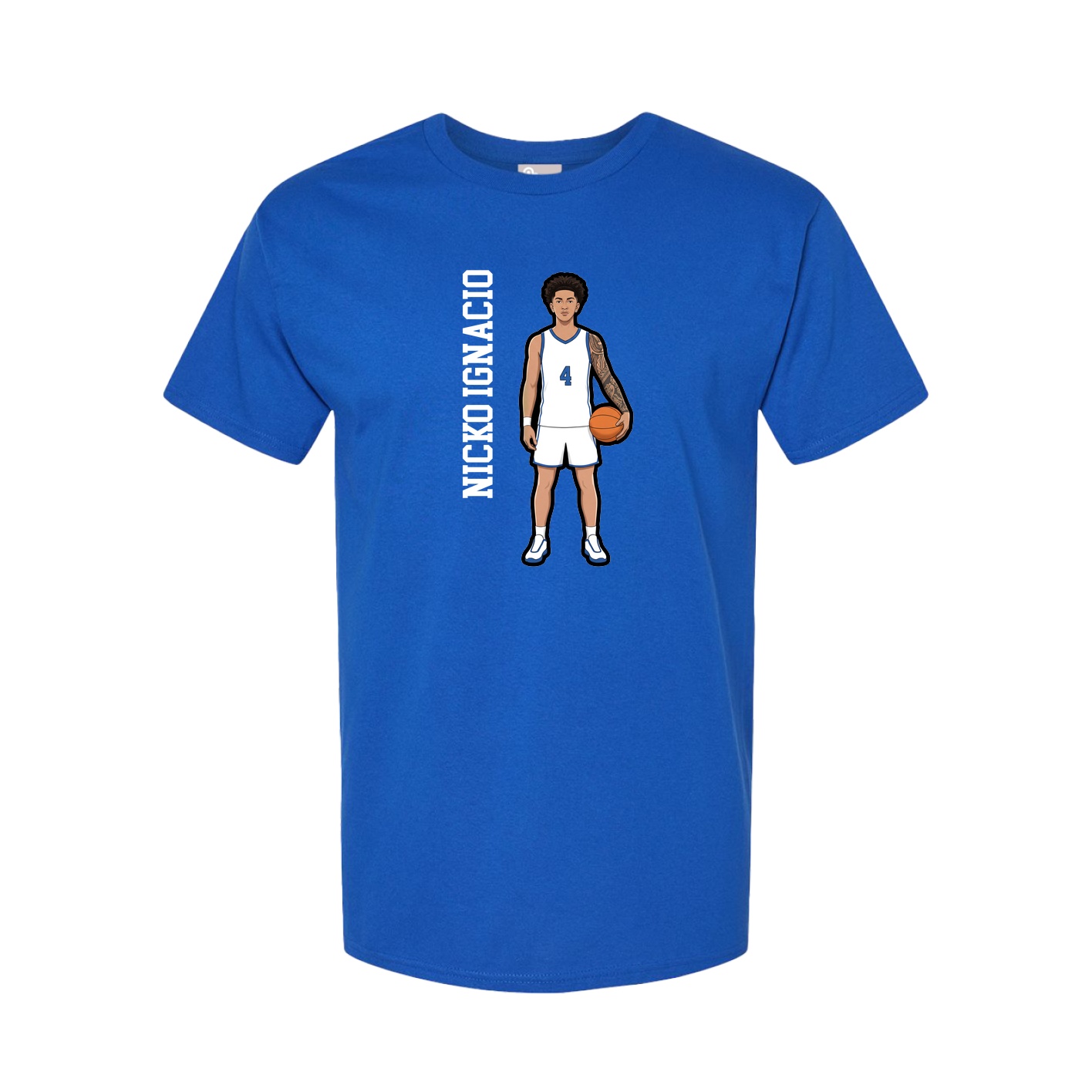 Youth Tee — Name Vertical in Royal