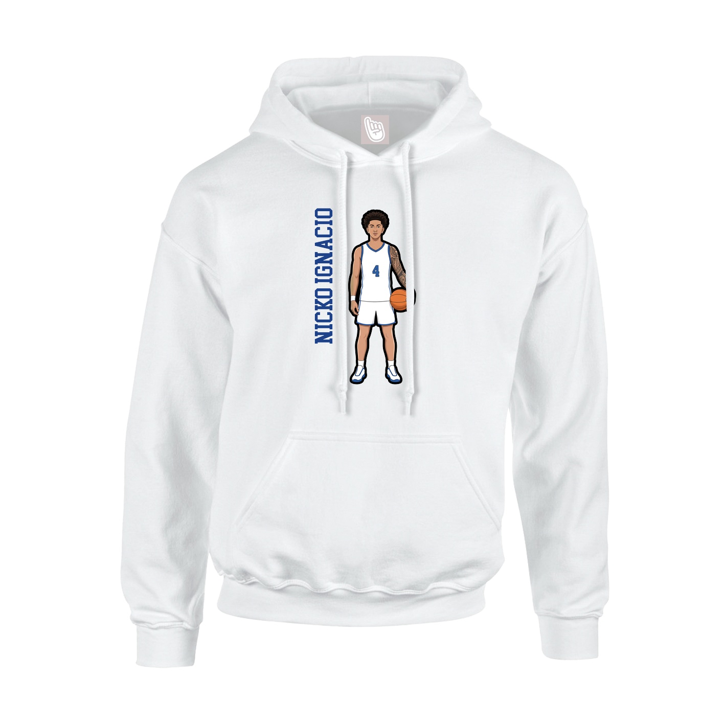 Hoodie — Name Vertical in White